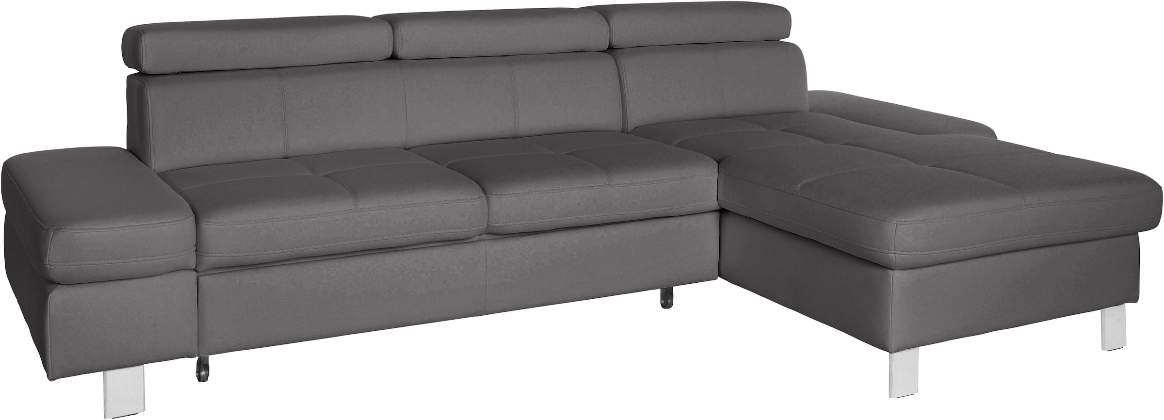 exxpo - sofa fashion Ecksofa »Fiji, hochwertige Detailverarbeitung im Sitz und Rücken, L-Form«, bequem durch Kopf- und Armteilverstellung, wahlweise mit Bettfunktion