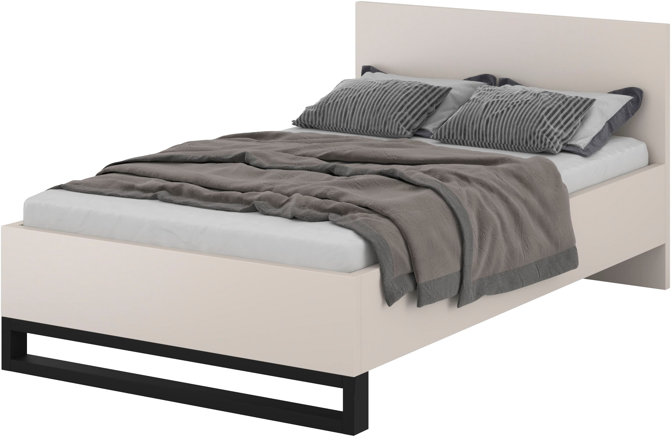 Home affaire Bettgestell »Bronne, Topeseller, Industrial Design« In den Breiten 140cm, 160cm und 180cm,  Stauraumbett in drei Breiten, stabil mit Kufen in Metalloptik