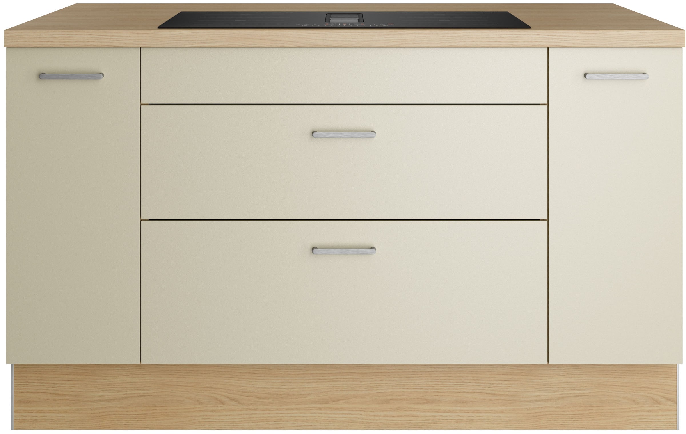 KOCHSTATION Kücheninsel »KS-Lucy« Breite 151 cm, Vollauszüge, wahlweise mit Kochfeld mit Muldenlüfter