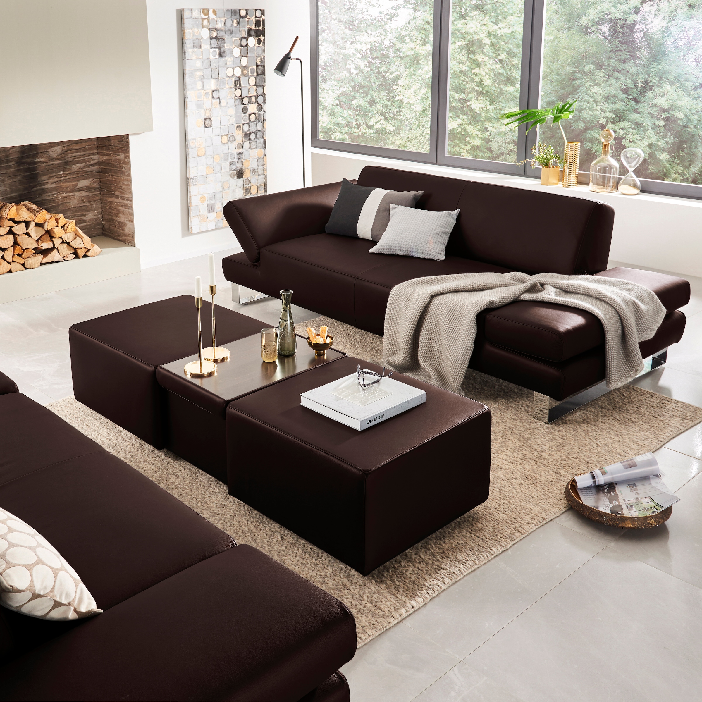 W.SCHILLIG 3-Sitzer »taboo Designsofa mit hohem Sitzkomfort«, mit Übertiefe, inklusive Armlehnenverstellung