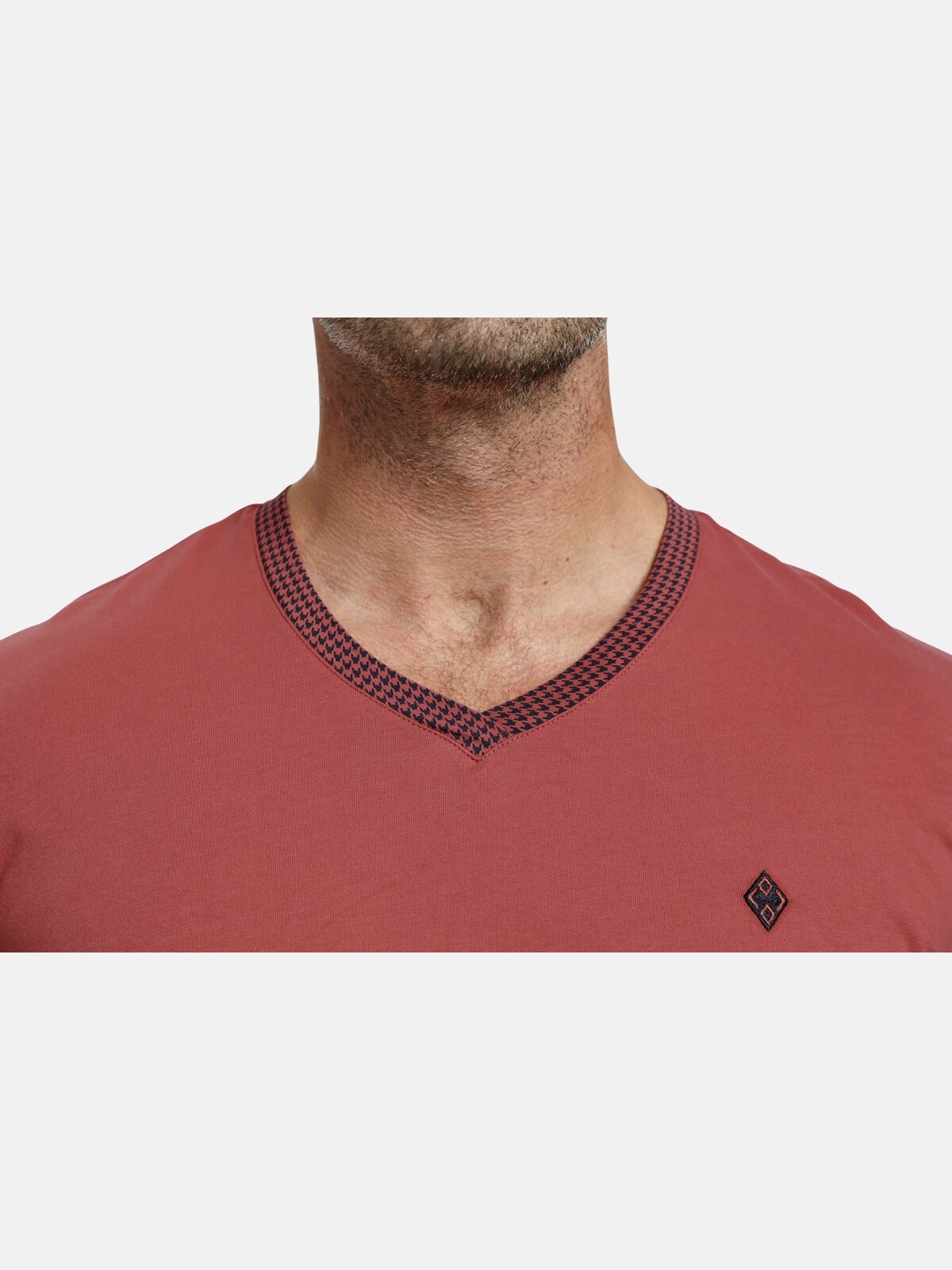 Charles Colby V-Shirt »T-Shirt EARL BERKANT«, (1 tlg.), mit Hahnentritt-Muster