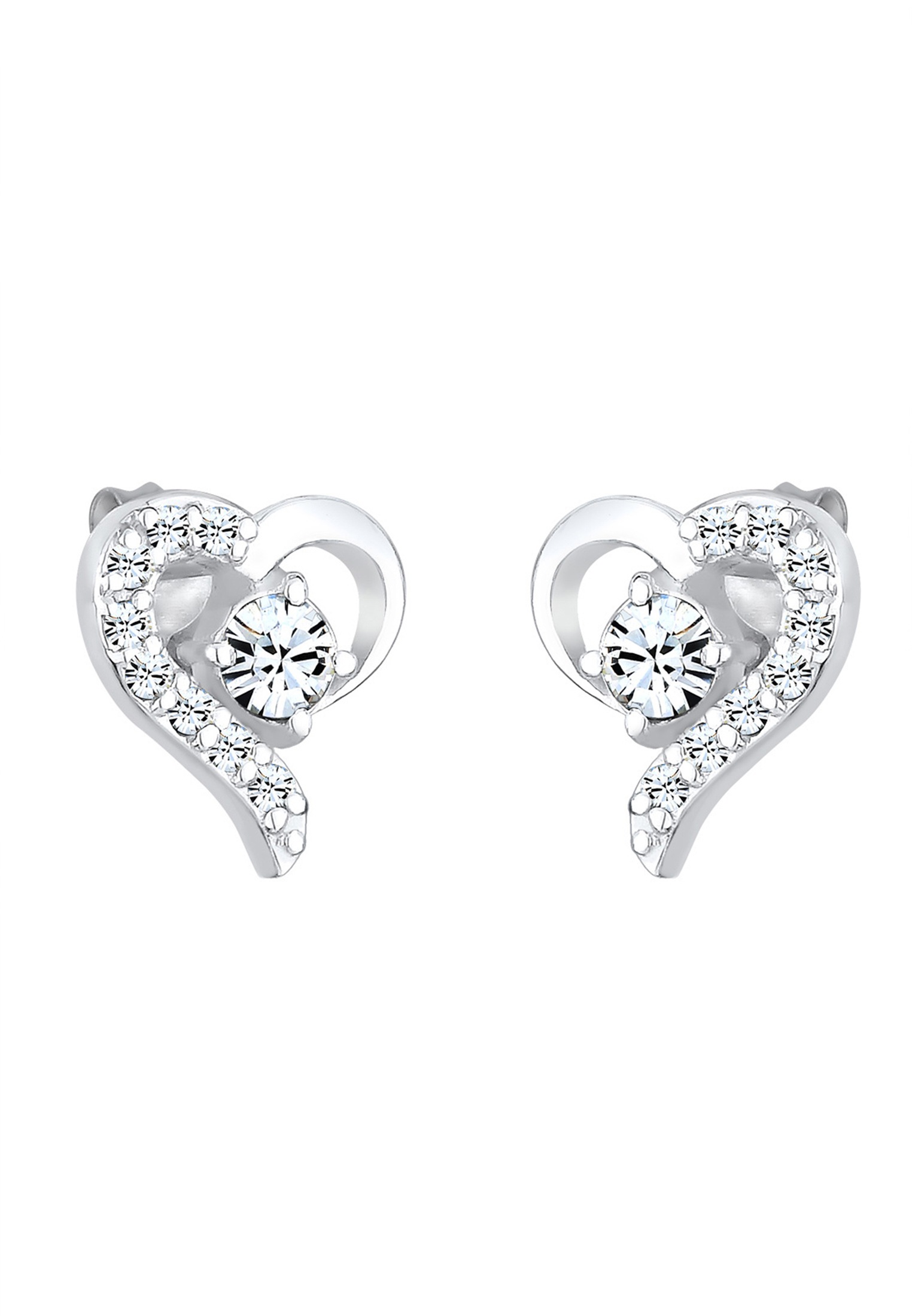 Elli Paar Ohrstecker »Ohrringe Herz Liebe Kristalle 925 Silber Stecker«