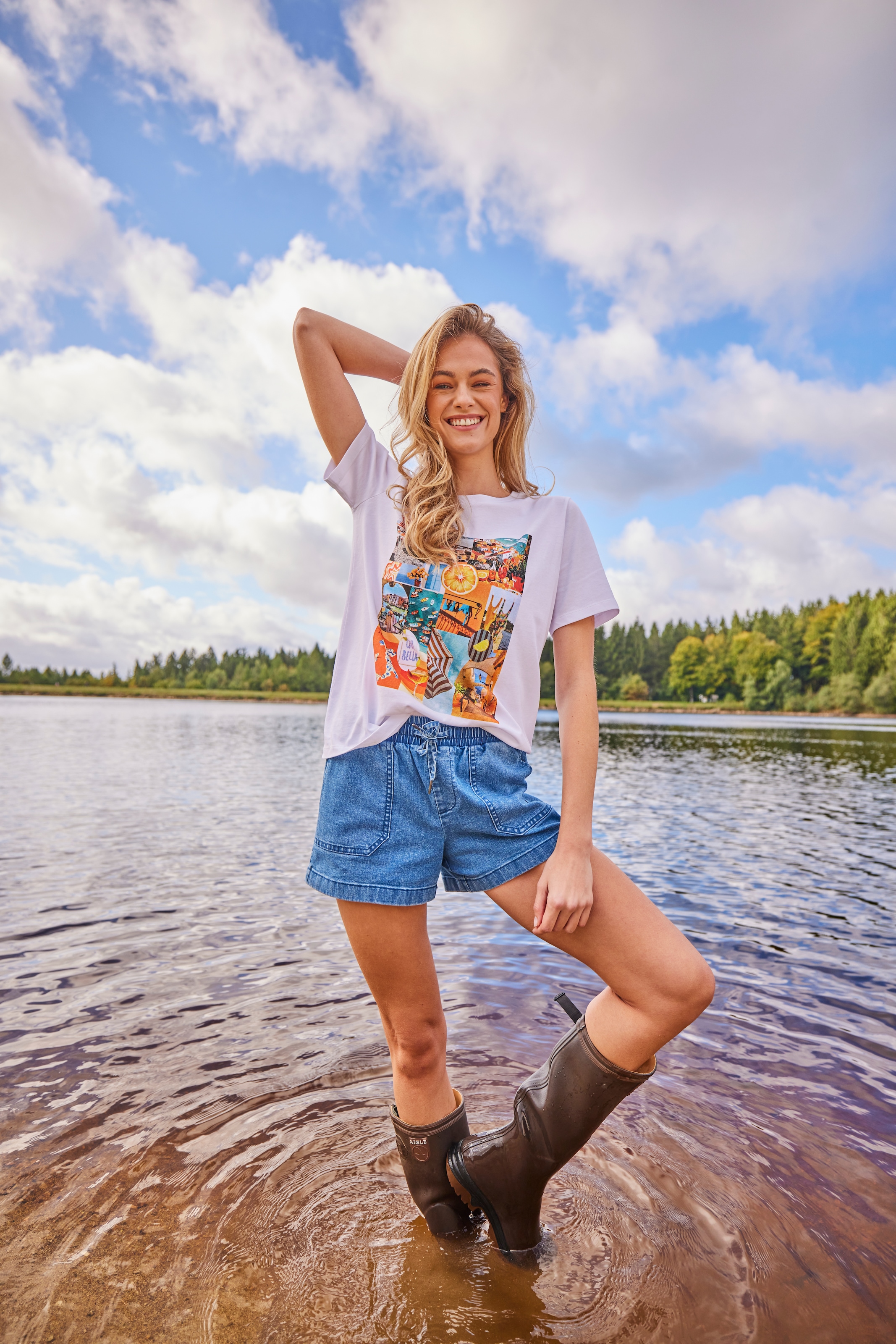 Aniston CASUAL Shorts  in trendiger Used-Waschung - NEUE KOLLEKTION