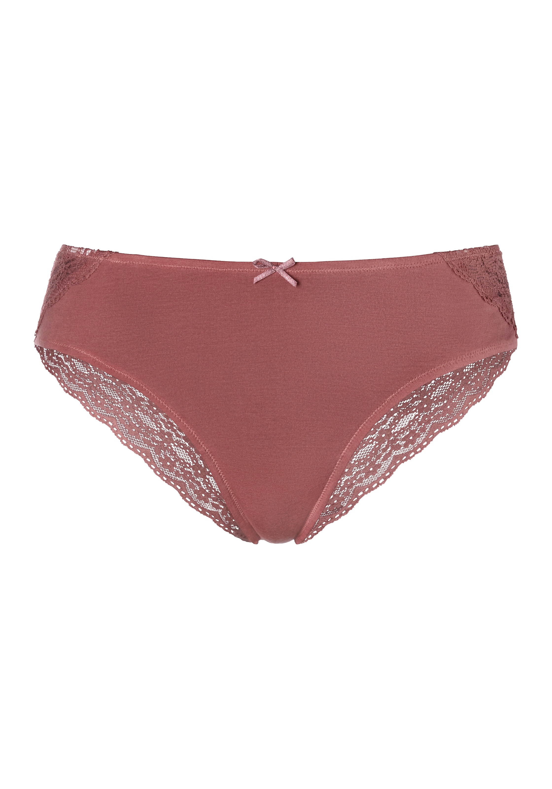 Vivance Brasilslip, (3er-Pack), aus elastischer Baumwolle mit floraler Spitze