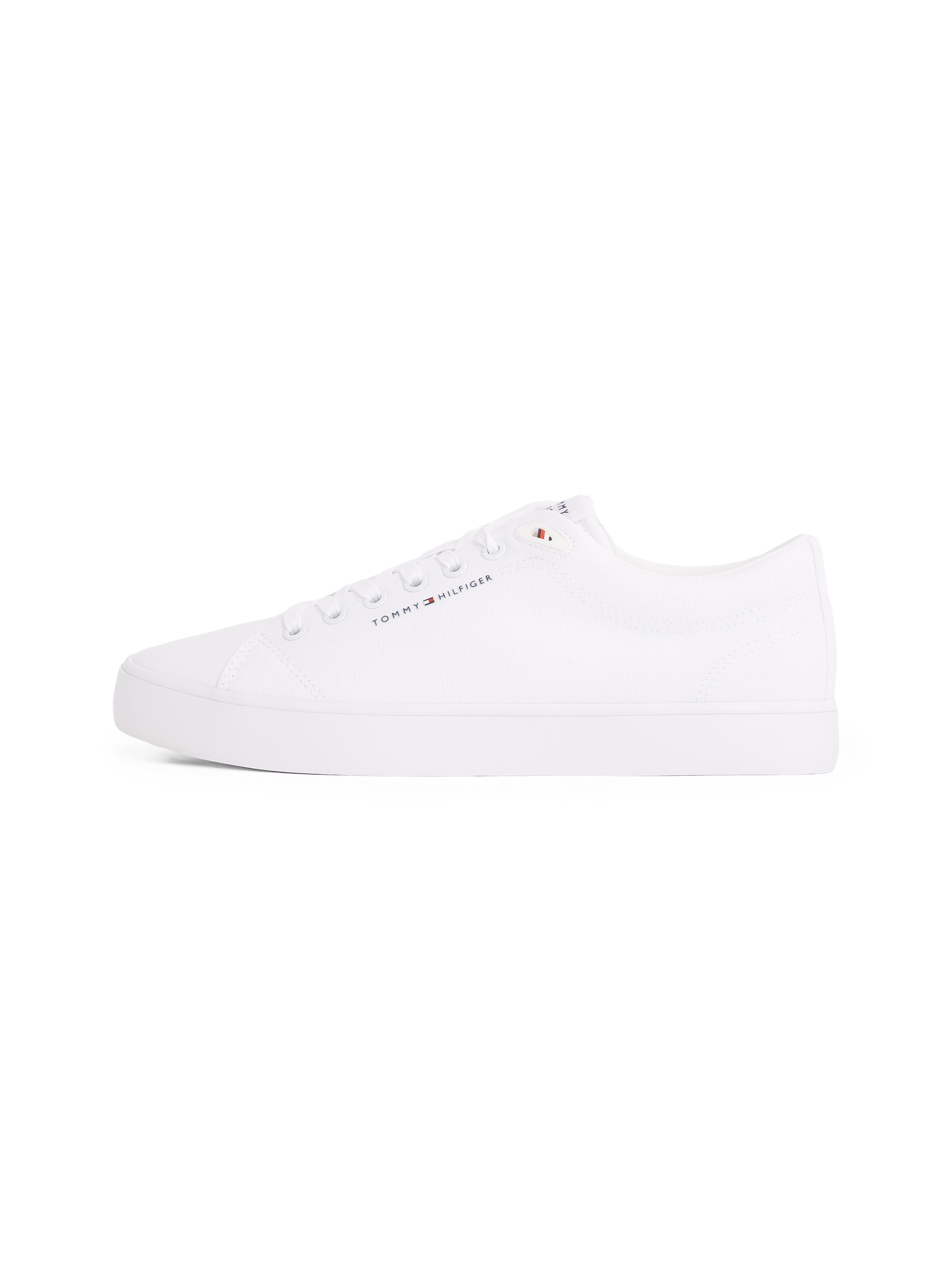 Tommy Hilfiger Sneaker »TH HI VULC LOW CORE CANVAS«, Freizeitschuh, Halbschuh, Schnürer mit weich gepolstertem Schaftrand