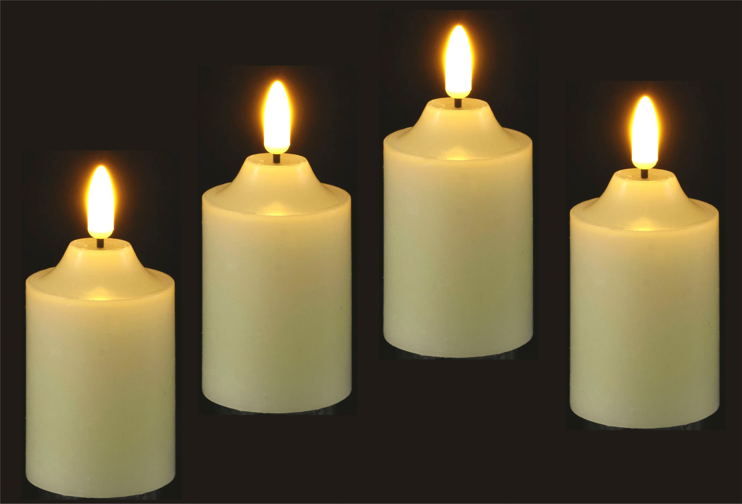 LED-Kerze »Batteriebetriebene LED-Kerzen aus Echtwachs, Ø ca. 5,5 cm«, warmweißes...