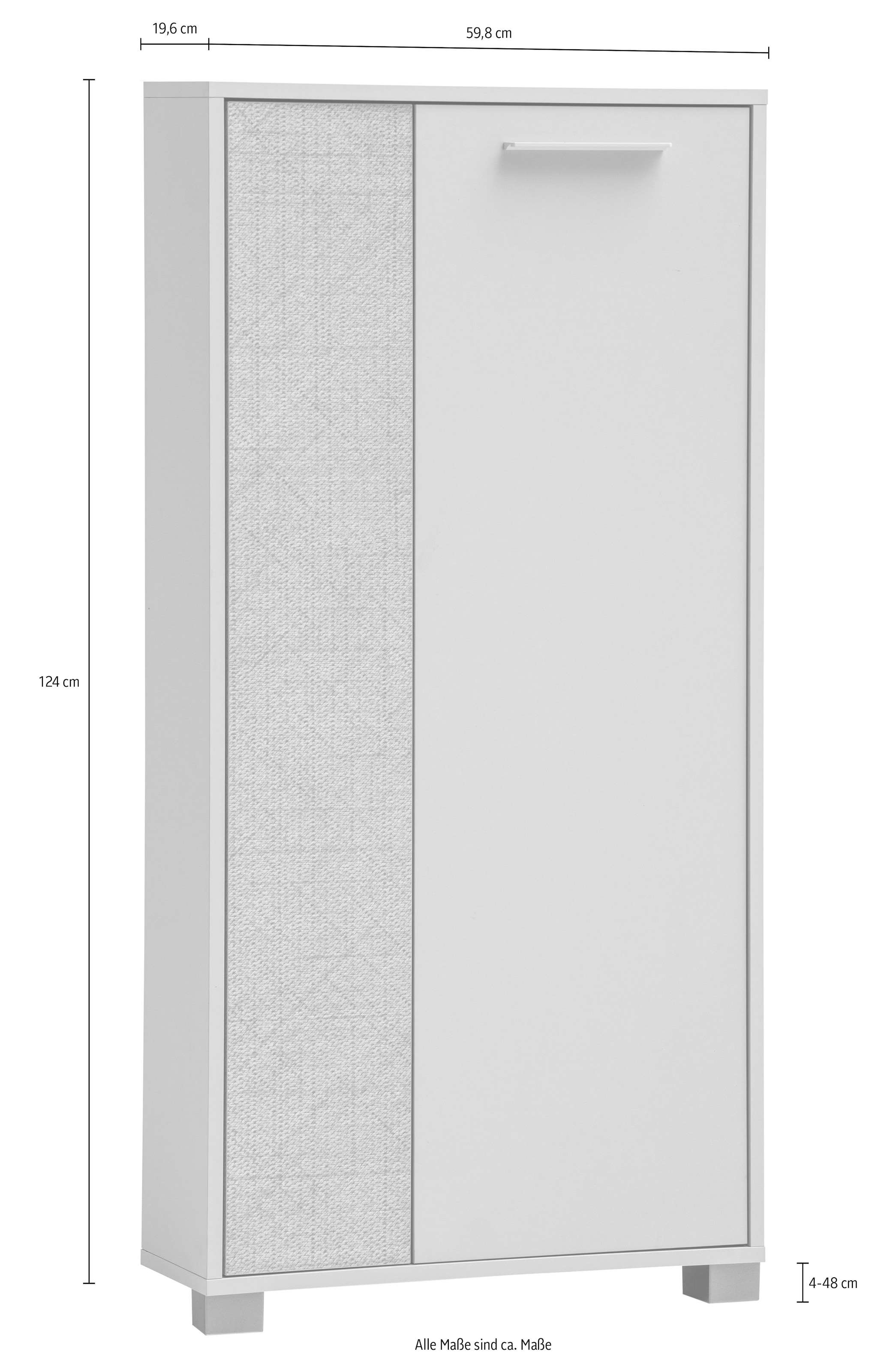 Schildmeyer Midischrank »Edno Highboard, Breite 59 cm«, (1 St.), Fronten in Canasta-Dekor mit Korbgeflecht-Design