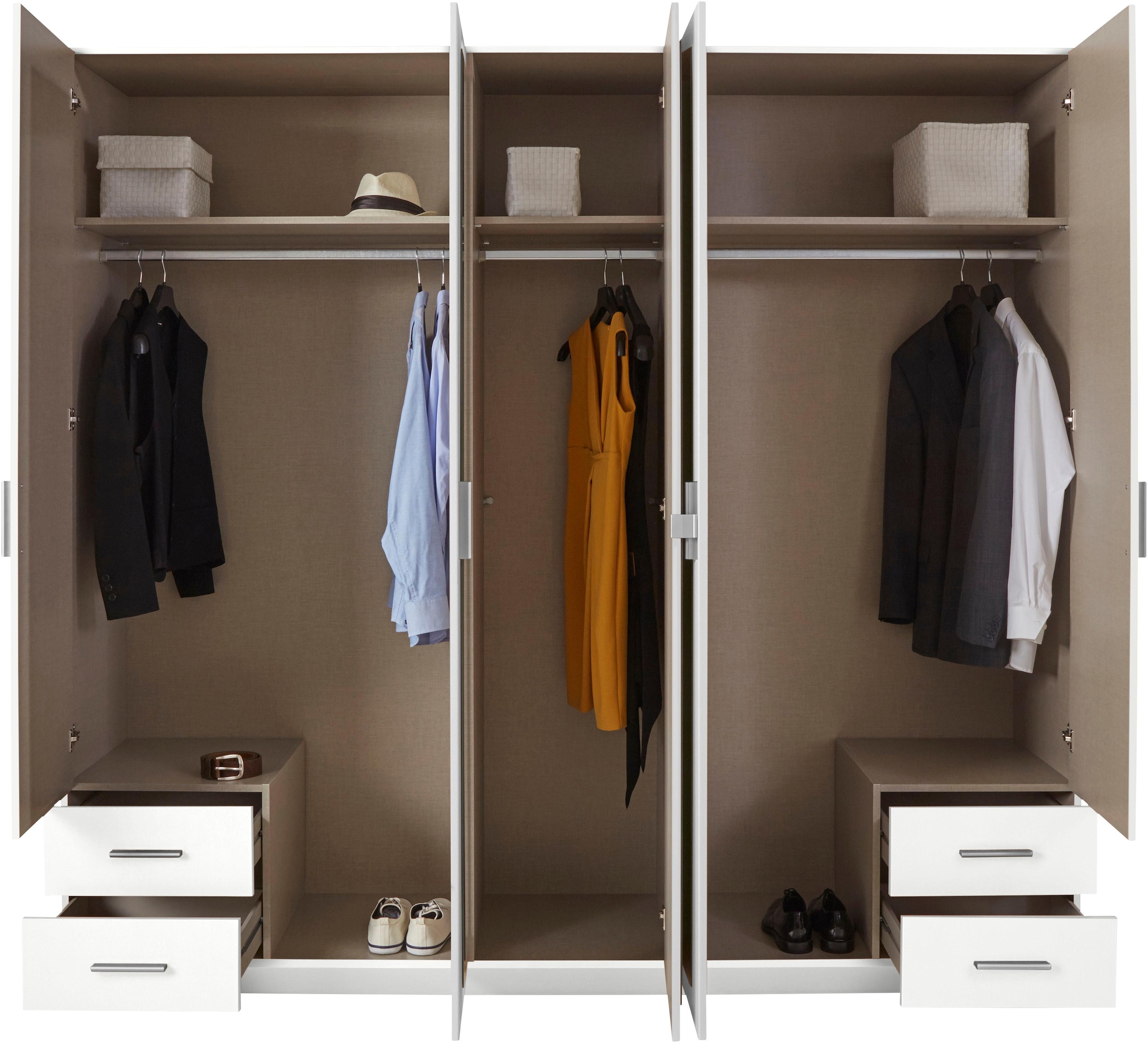 rauch Drehtürenschrank »Drehtürenschrank Schrank Garderobe Wäscheschrank Schlafzimmer FLEXX«, mit 4 Schubkästen