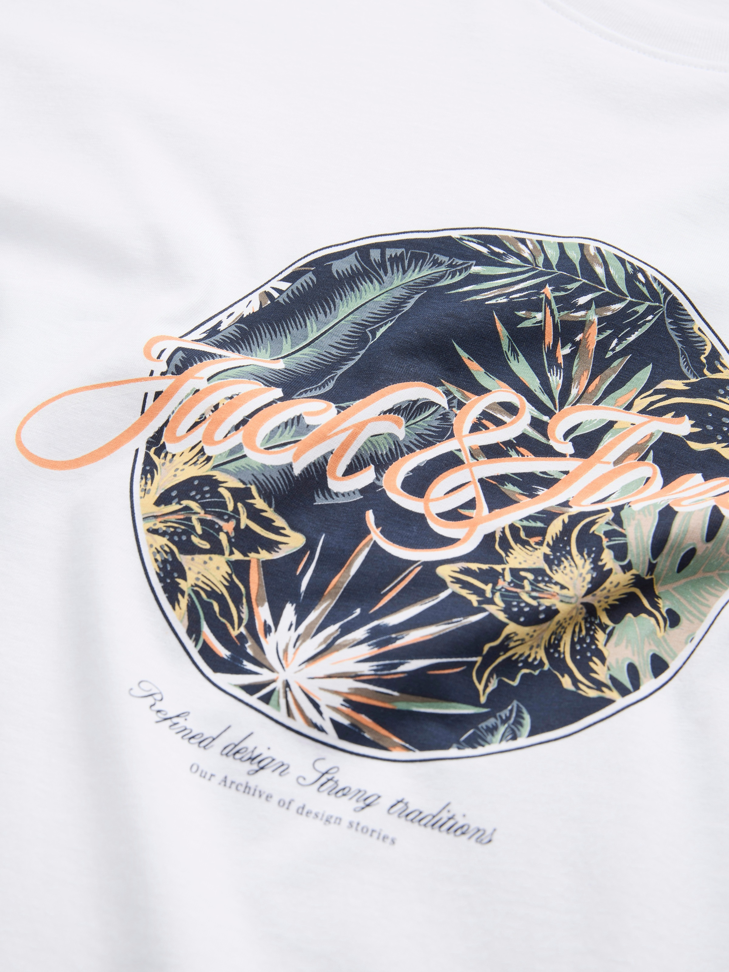 Jack & Jones Rundhalsshirt »JJHONOLULU SHAPE TEE SS CREW NECK« Baumwolle, regular fit
