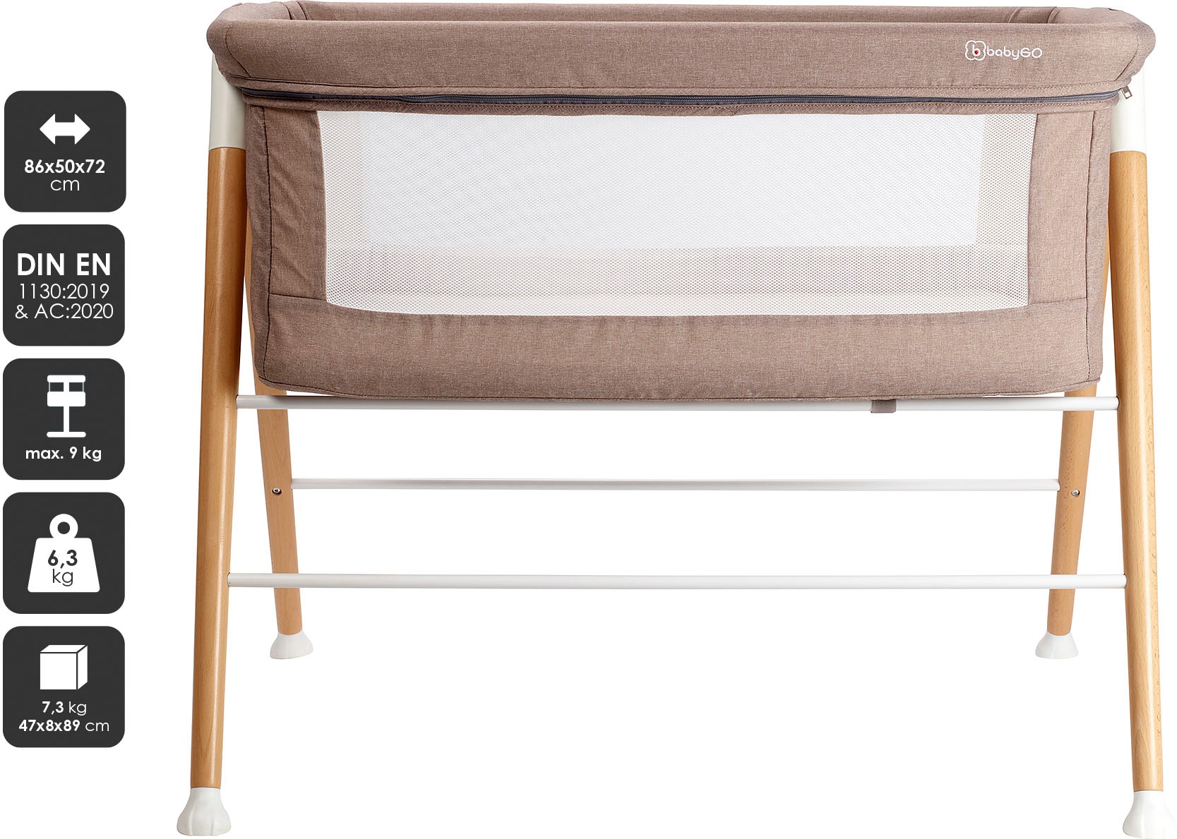 BabyGo Babybett »GoodNight, melange/beige«