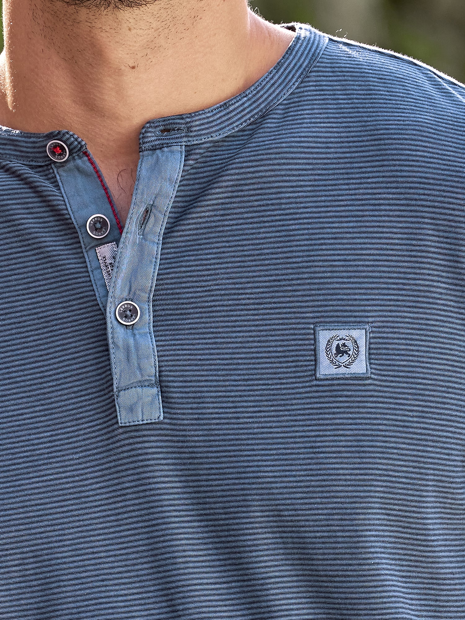 LERROS Henleyshirt »LERROS Herren Serafino-Shirt, gestreift«
