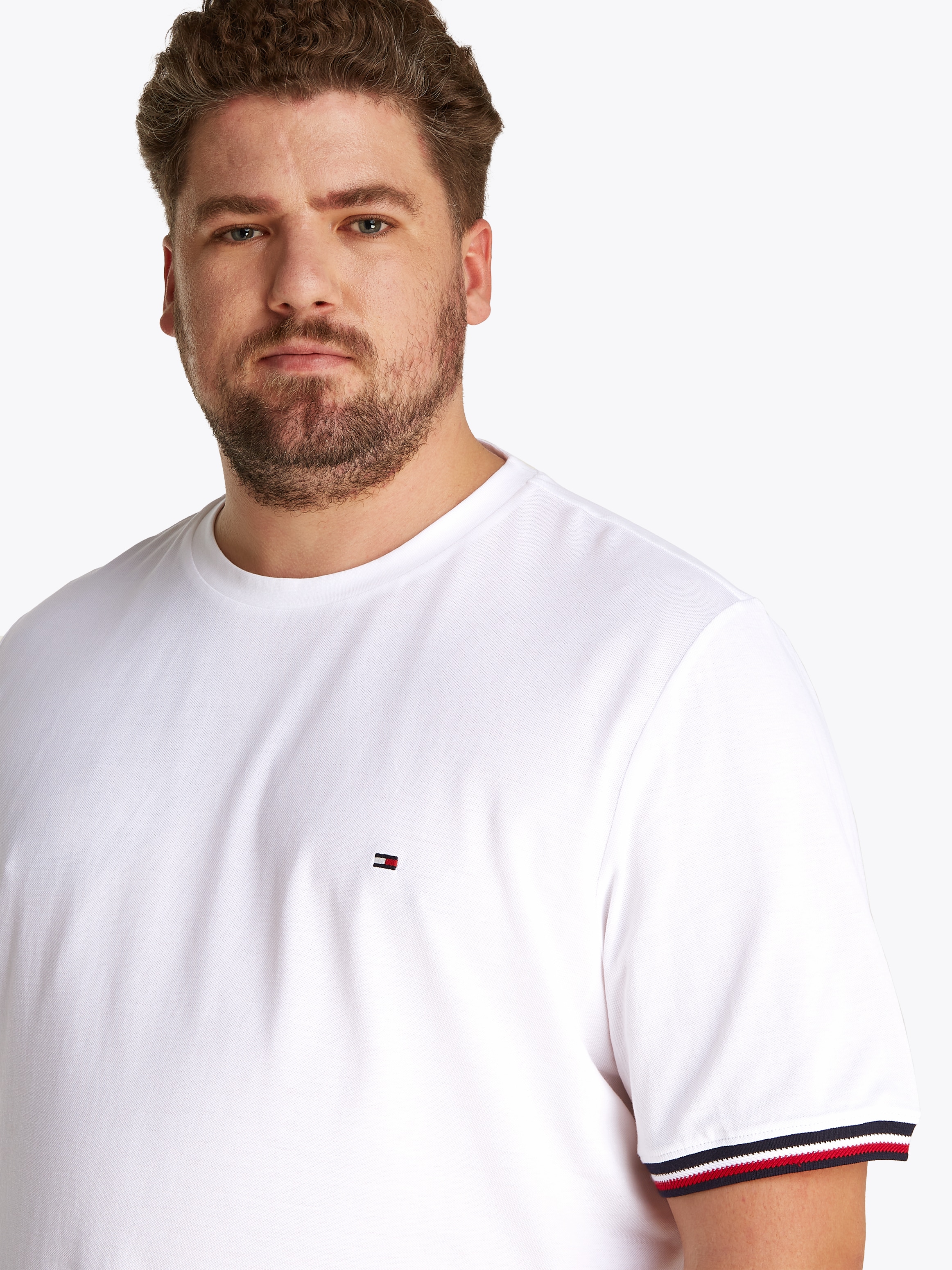 Tommy Hilfiger Big & Tall T-Shirt »BT-GLOBAL STRIPE CUFF TEE-B«, Große Größen