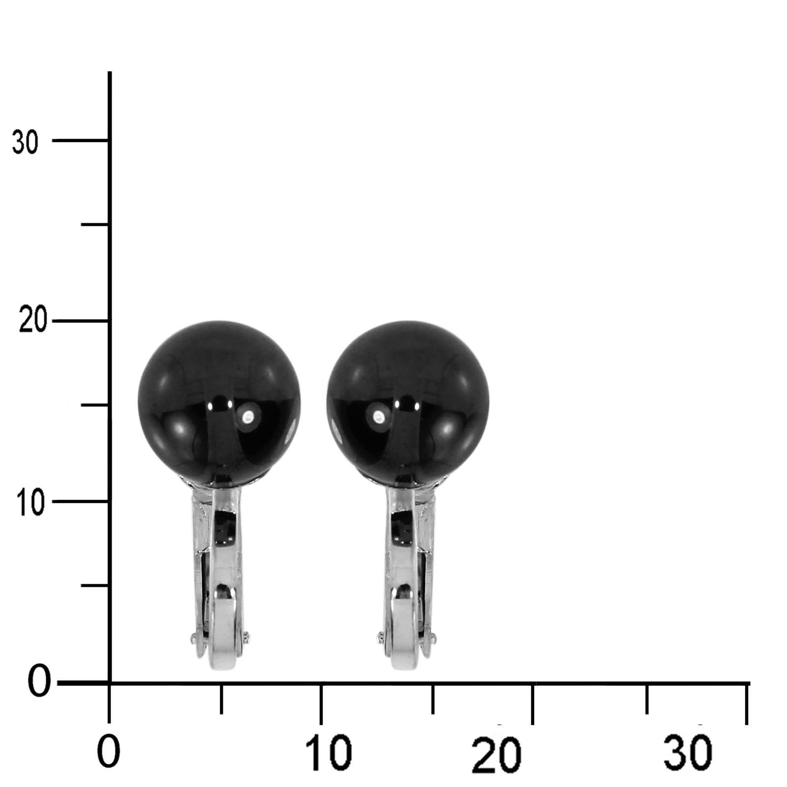 OSTSEE-SCHMUCK Paar Ohrclips »- Kugel 9 mm - Silber 925/000 - Hämatit«