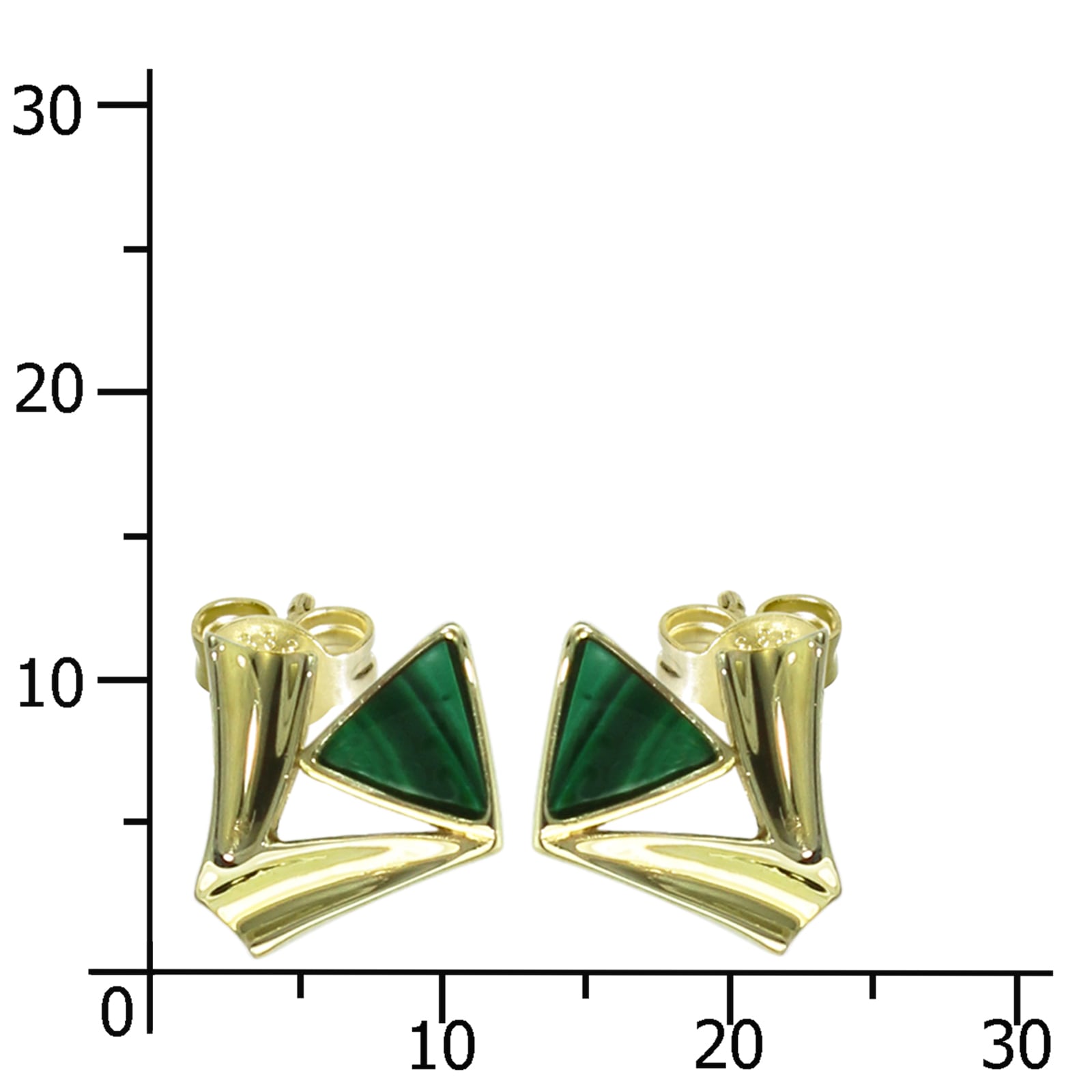 OSTSEE-SCHMUCK Paar Ohrstecker »- Tabita - Gold 333/000 - Malachit«