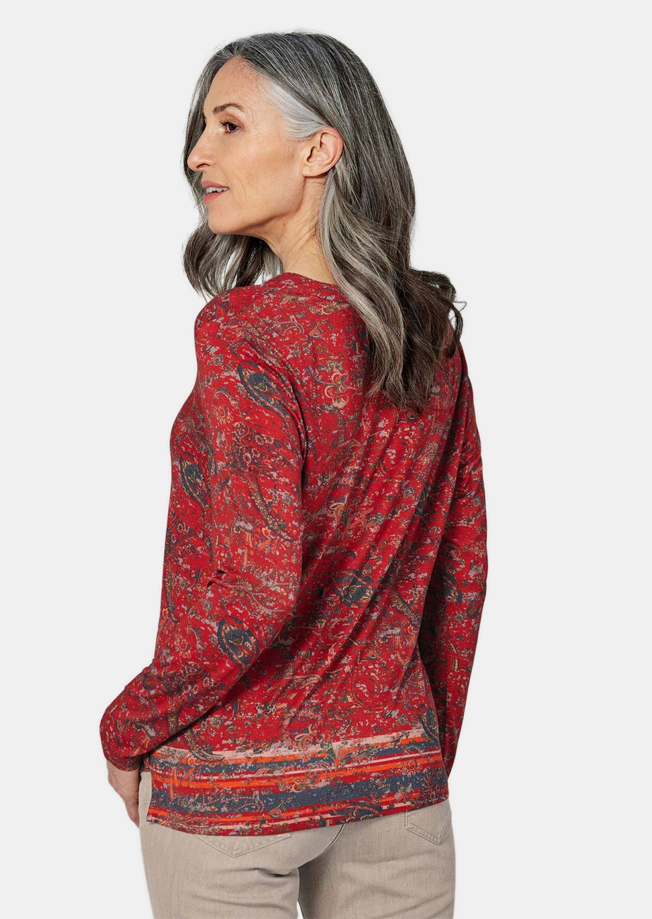 GOLDNER Print-Shirt »Langarmshirt Langarmshirt mit Paisleymuster«