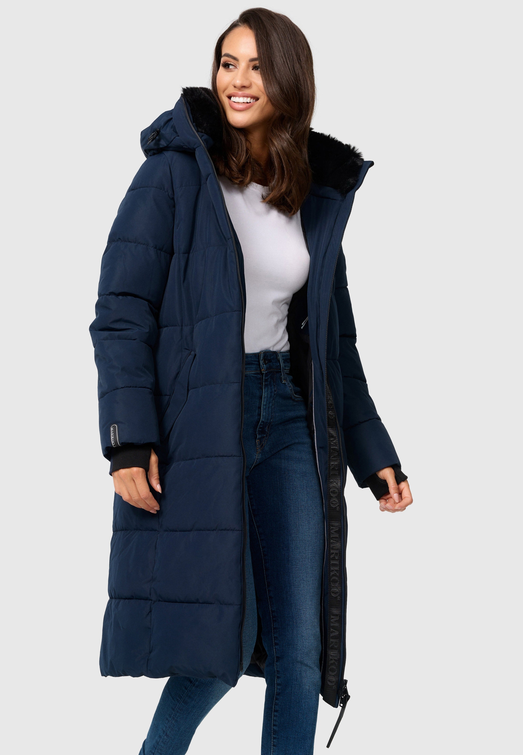 Marikoo Steppjacke »Marikoo Zuraraa lange Damen Winter Steppjacke B989«