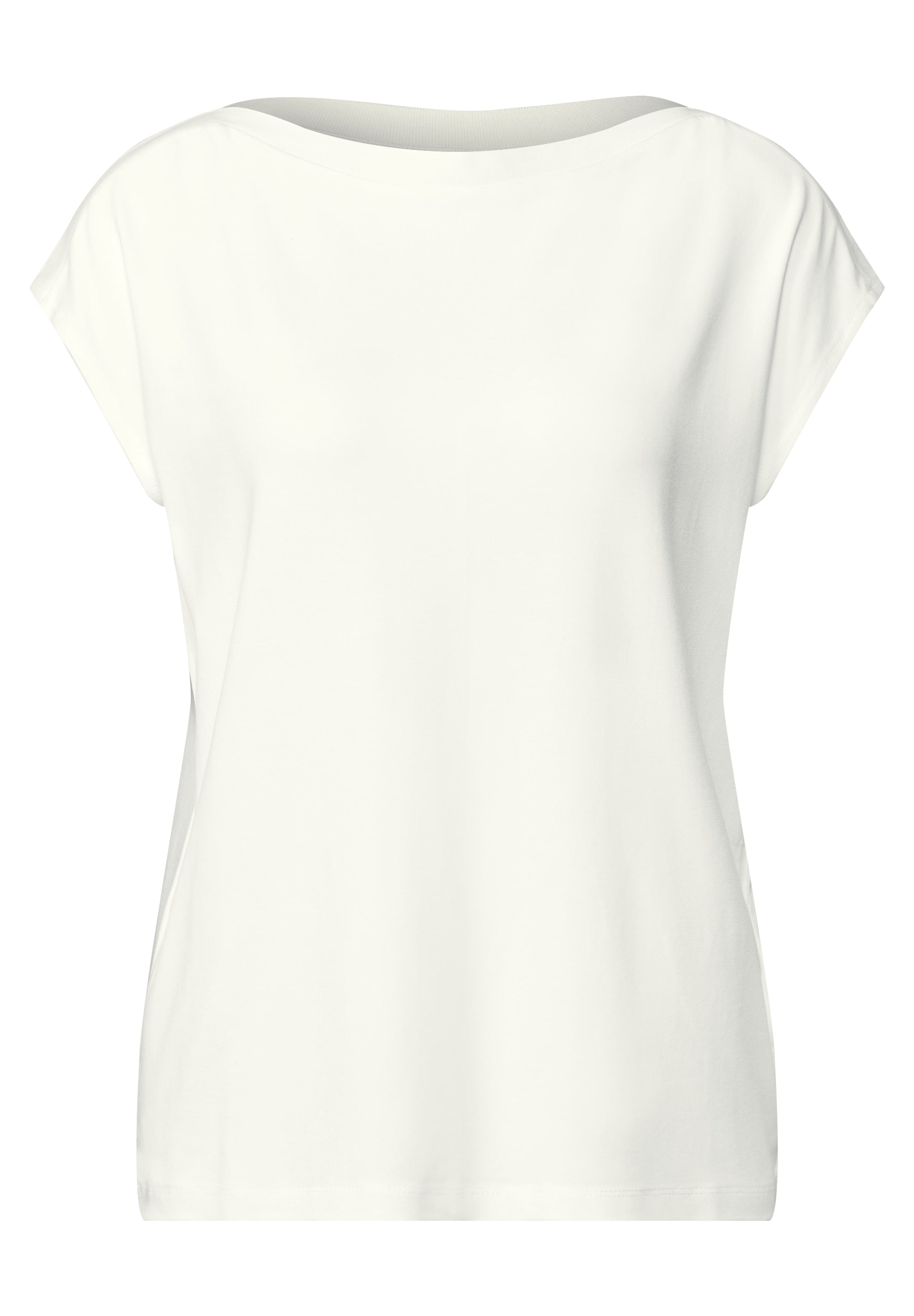 STREET ONE T-Shirt, U-Boot Shirt mit Rippdetail