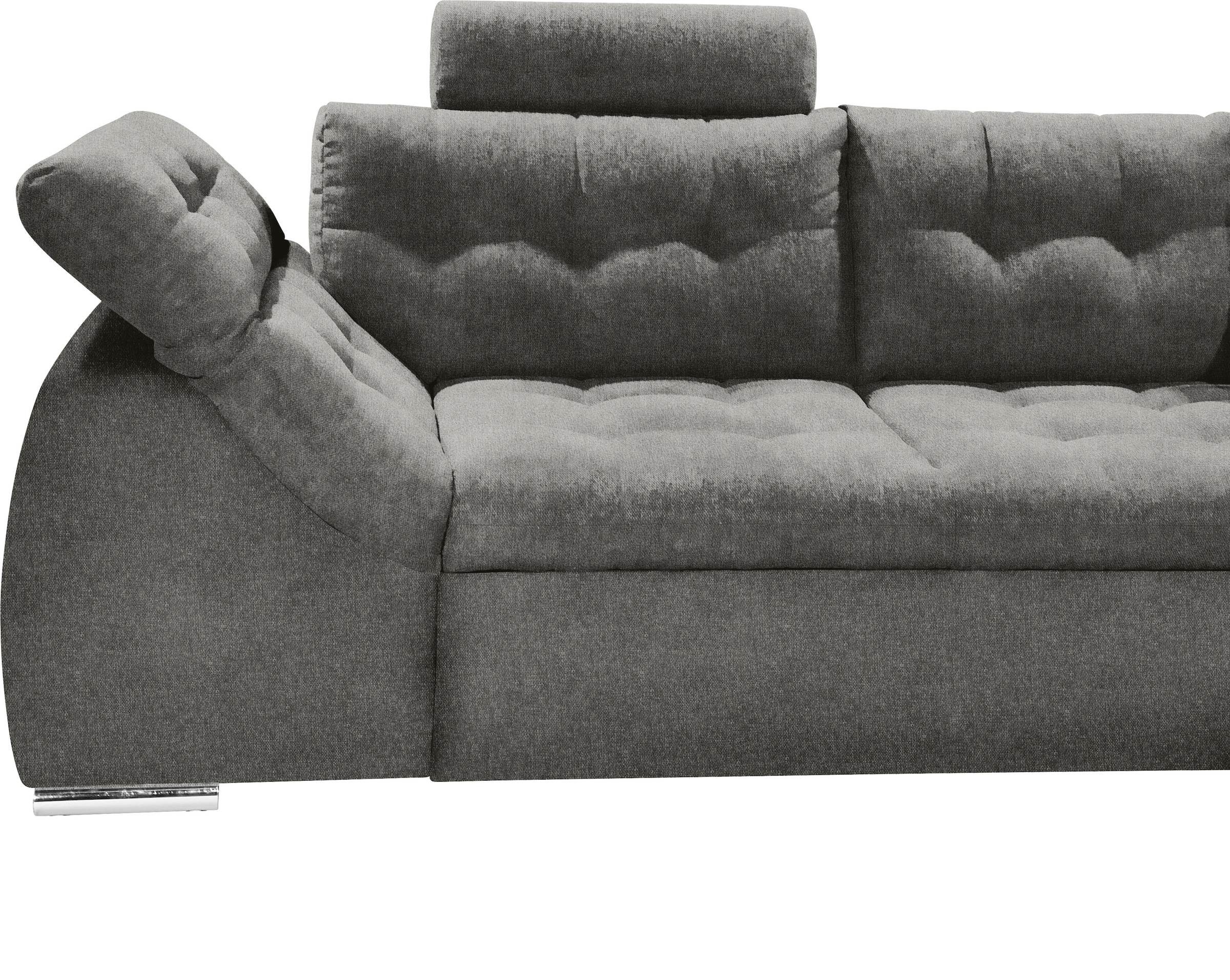ED EXCITING DESIGN Ecksofa Oman, mit Bettfunktion, Bettkasten, Armteilverstellung und  Kopfstützen