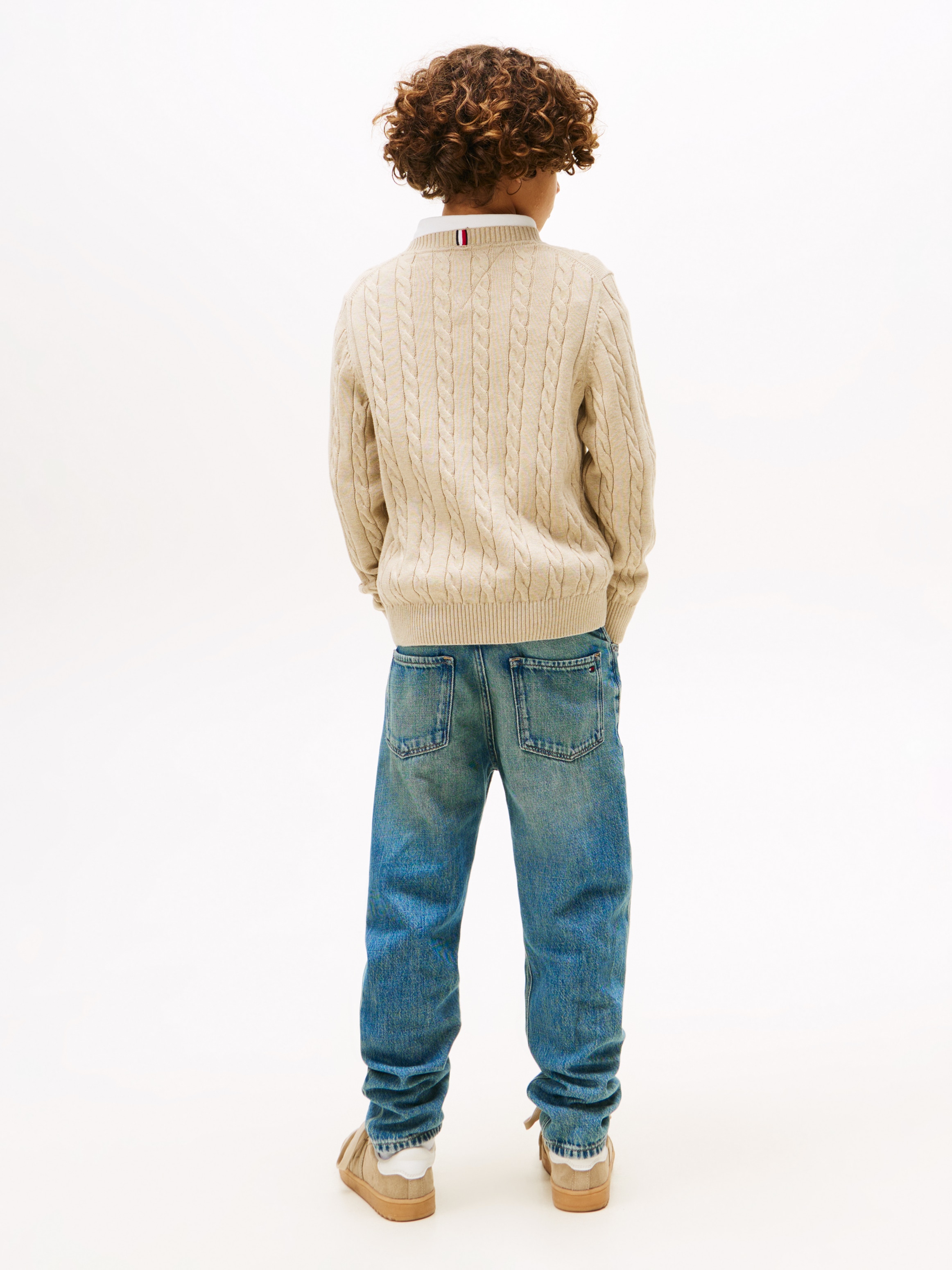 Tommy Hilfiger Strickpullover »COTTON CABLE SWEATER«, für Kinder bis 16 Jahre, mit Zopfmuster