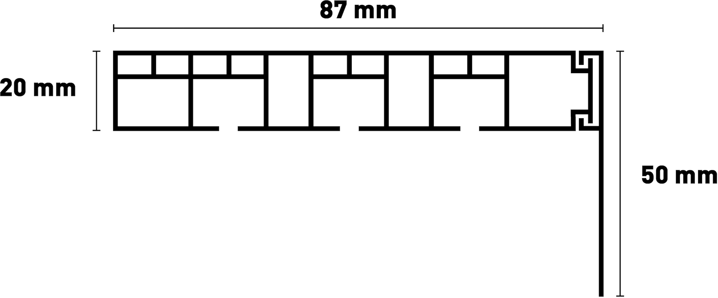 SN DECO GROUP Gardinenschiene »Vorhangschiene SH (1) mit Blende 5 cm«, 3 läufig-läufig, Fixmaß