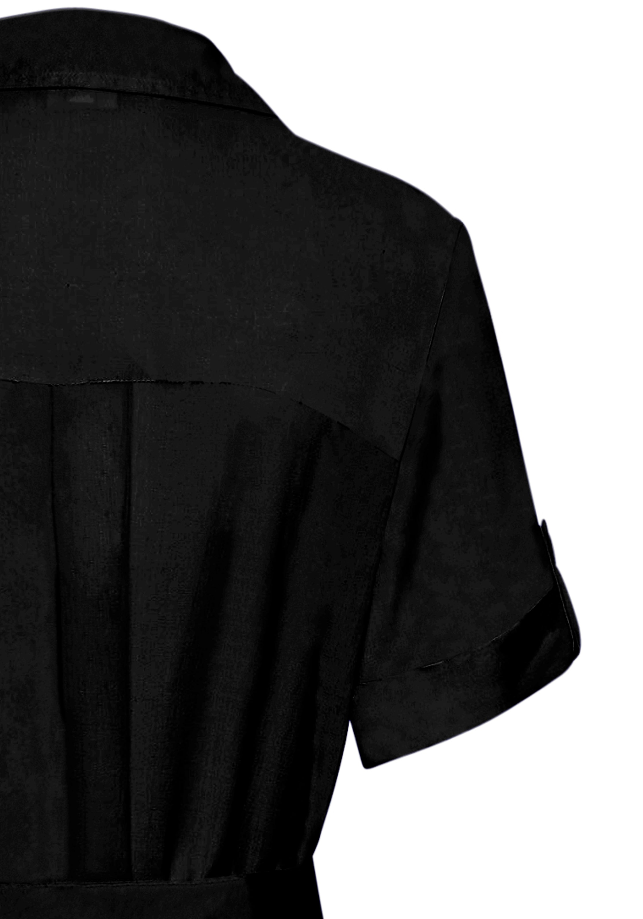 LASCANA Hemdblusenkleid, (mit Bindegürtel), aus Leinenmix