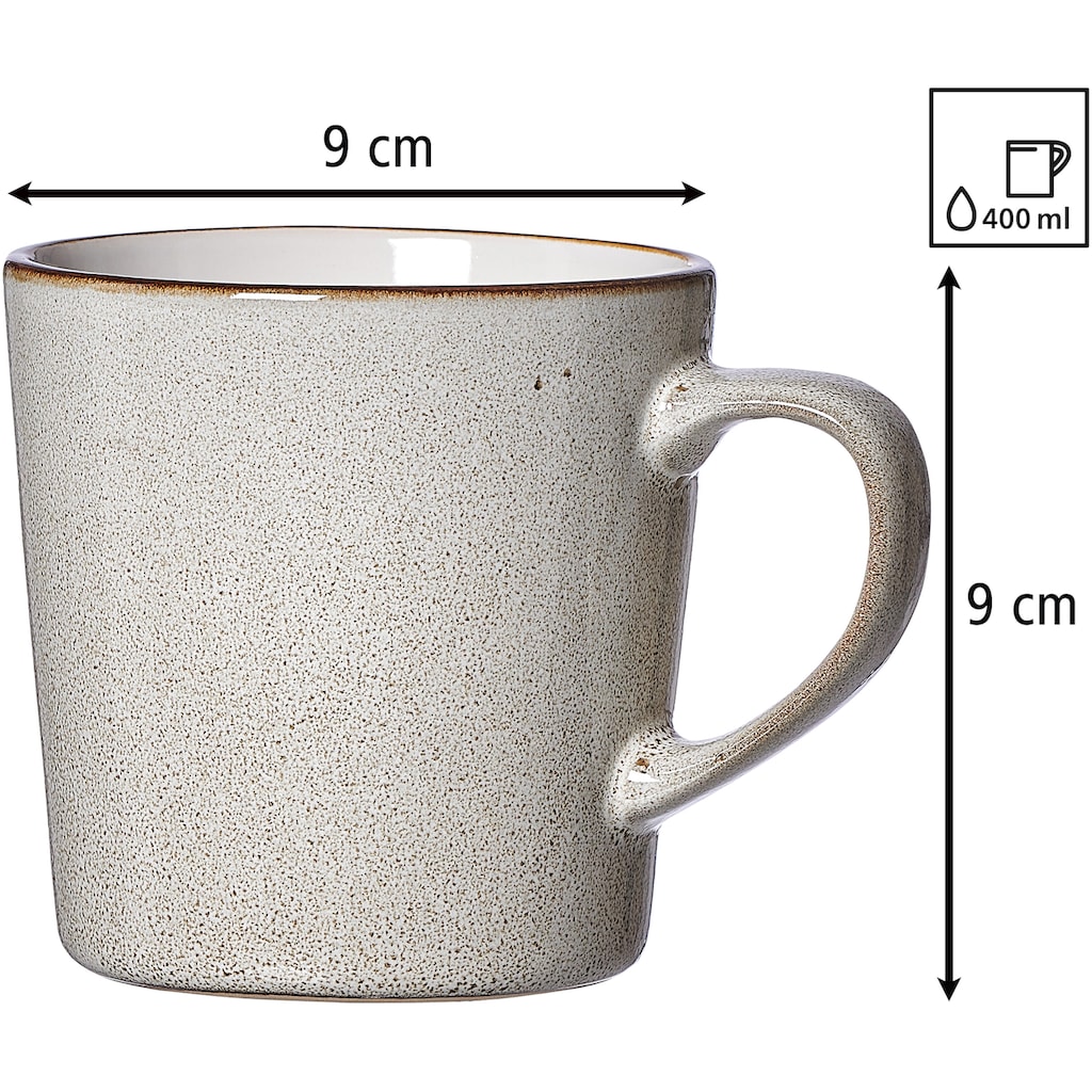 Ritzenhoff & Breker Becher »Visby,«, (Set, 6 tlg., 6 Kaffeebecher (400 ml, 9 cm Durchmesser, 9 cm hoch)