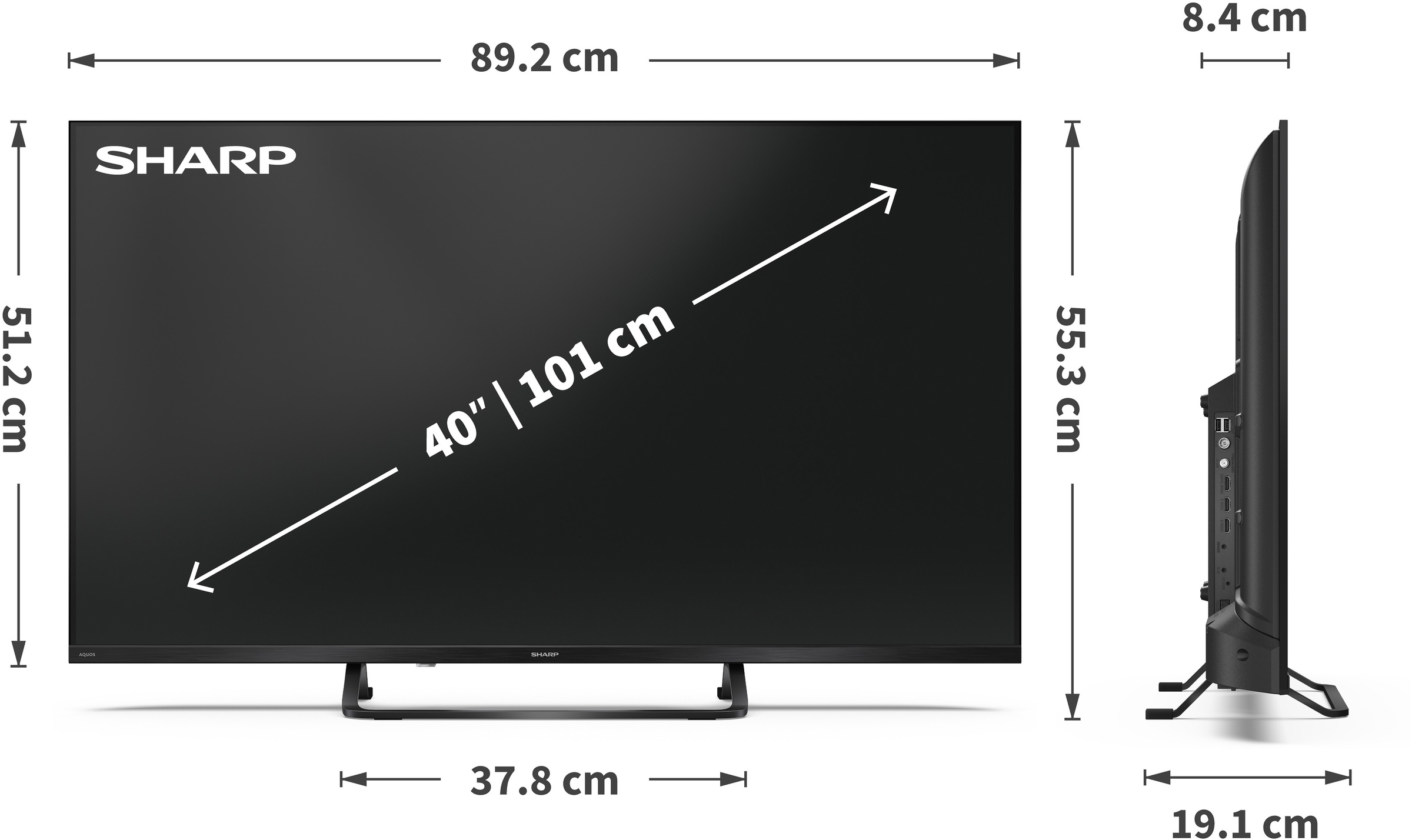 Sharp QLED-Fernseher »2T-C40HF3x« 101 cm/40 ″ Full HD Smart-TV