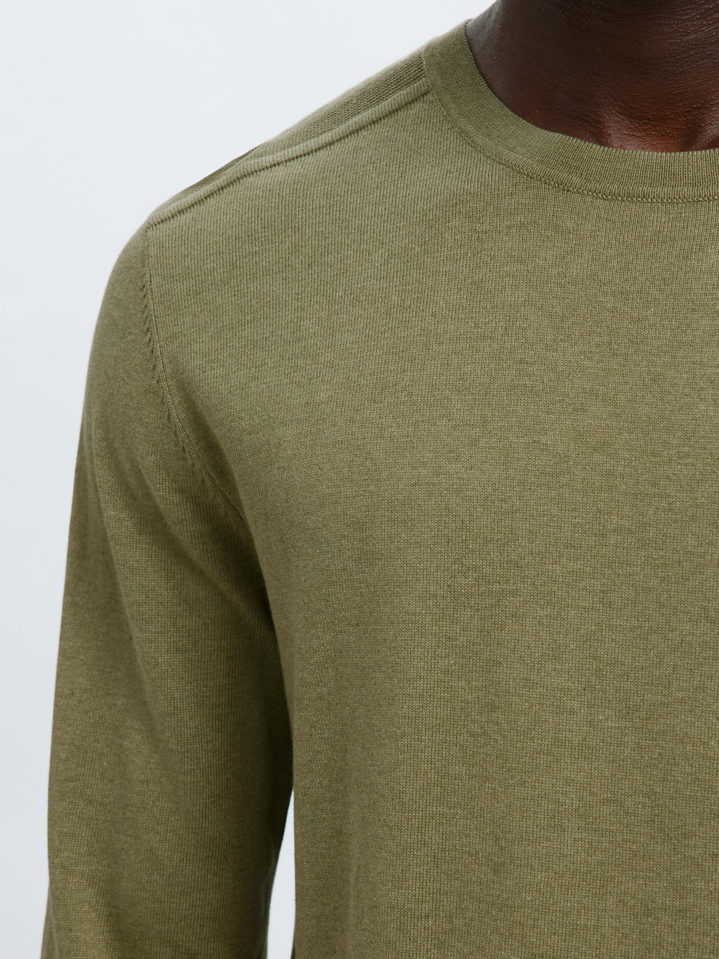 SELECTED Rundhalspullover »SLHBERG CREW NECK NOOS« Baumwolle, regular fit