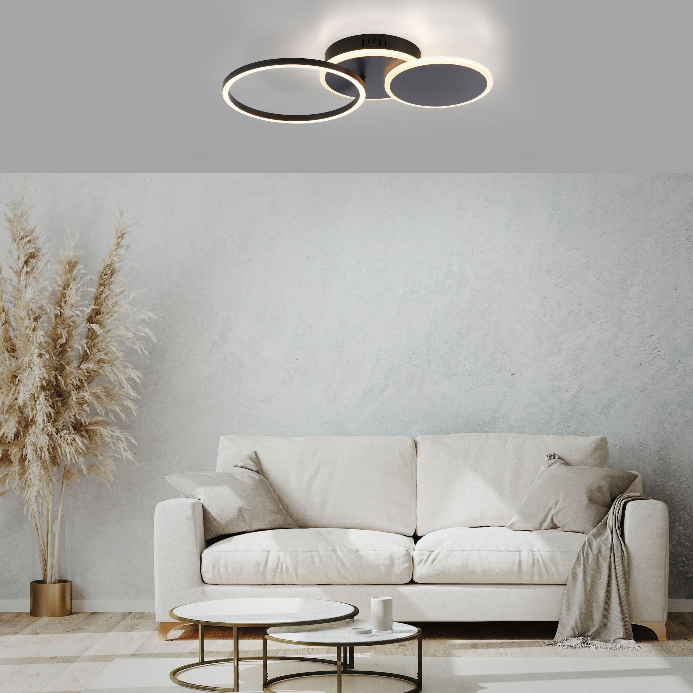 JUST LIGHT Deckenleuchte »SEVENT« LED-Board 1 Stk. Warmweiß LED