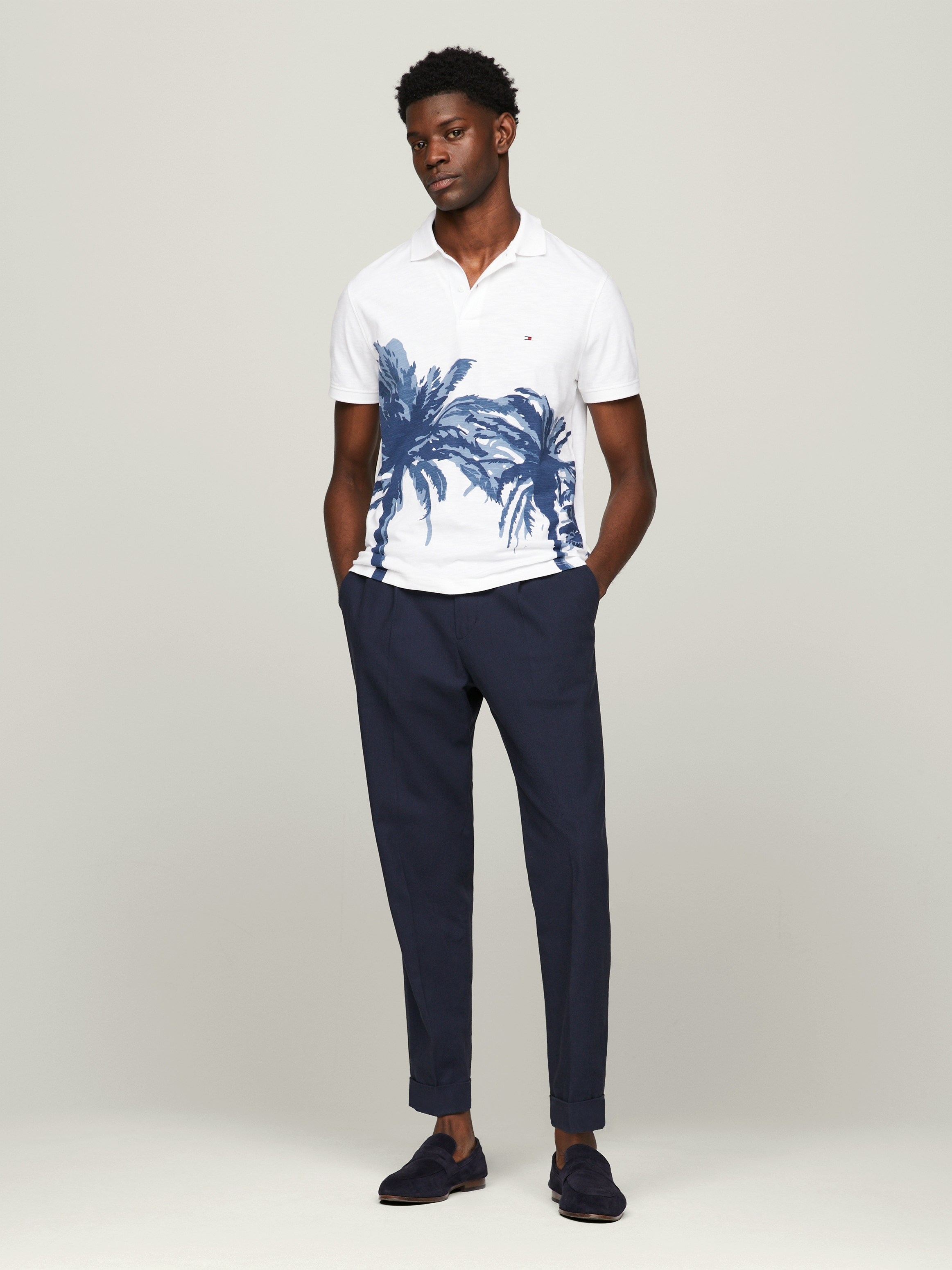 Tommy Hilfiger Poloshirt »PALM PLACEMENT PRINT REG POLO«, kontrastreicher Palmenprint