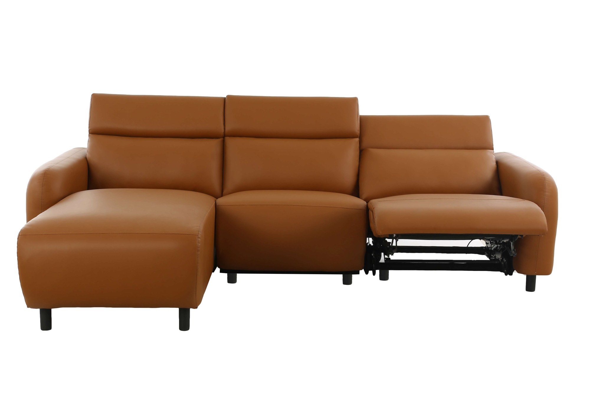 Home affaire Ecksofa »SKAANE Kunstleder, L-Form, 274 cm, manuelle u. elektrische Funktion,«, rundes Design, Kopfteilverstellung, Federkernpolsterung