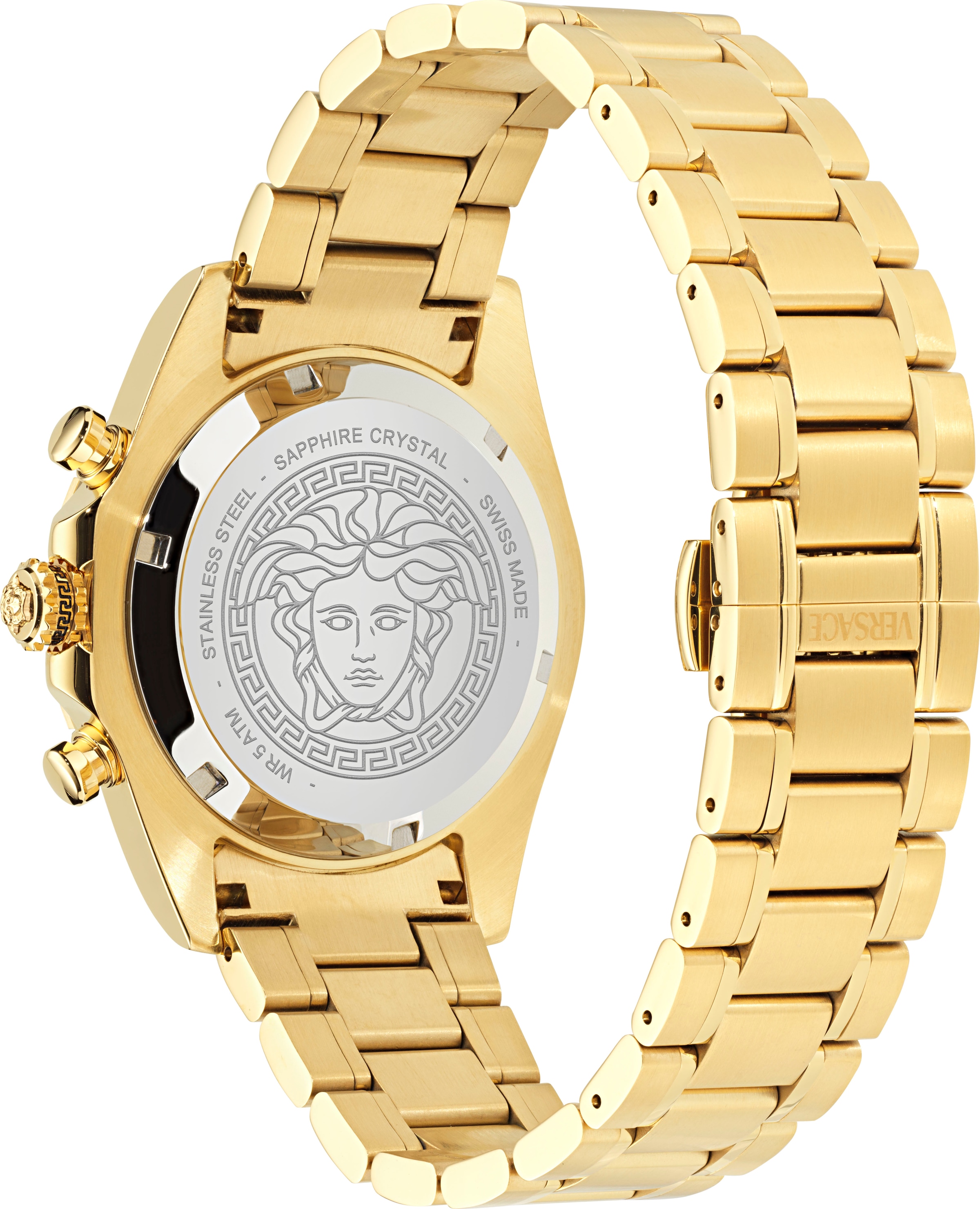 Versace Chronograph »VERSACE CHRONO X«, Quarzuhr, Armbanduhr, Herrenuhr,Swiss Made,Edelstahlband,Stoppfunktion