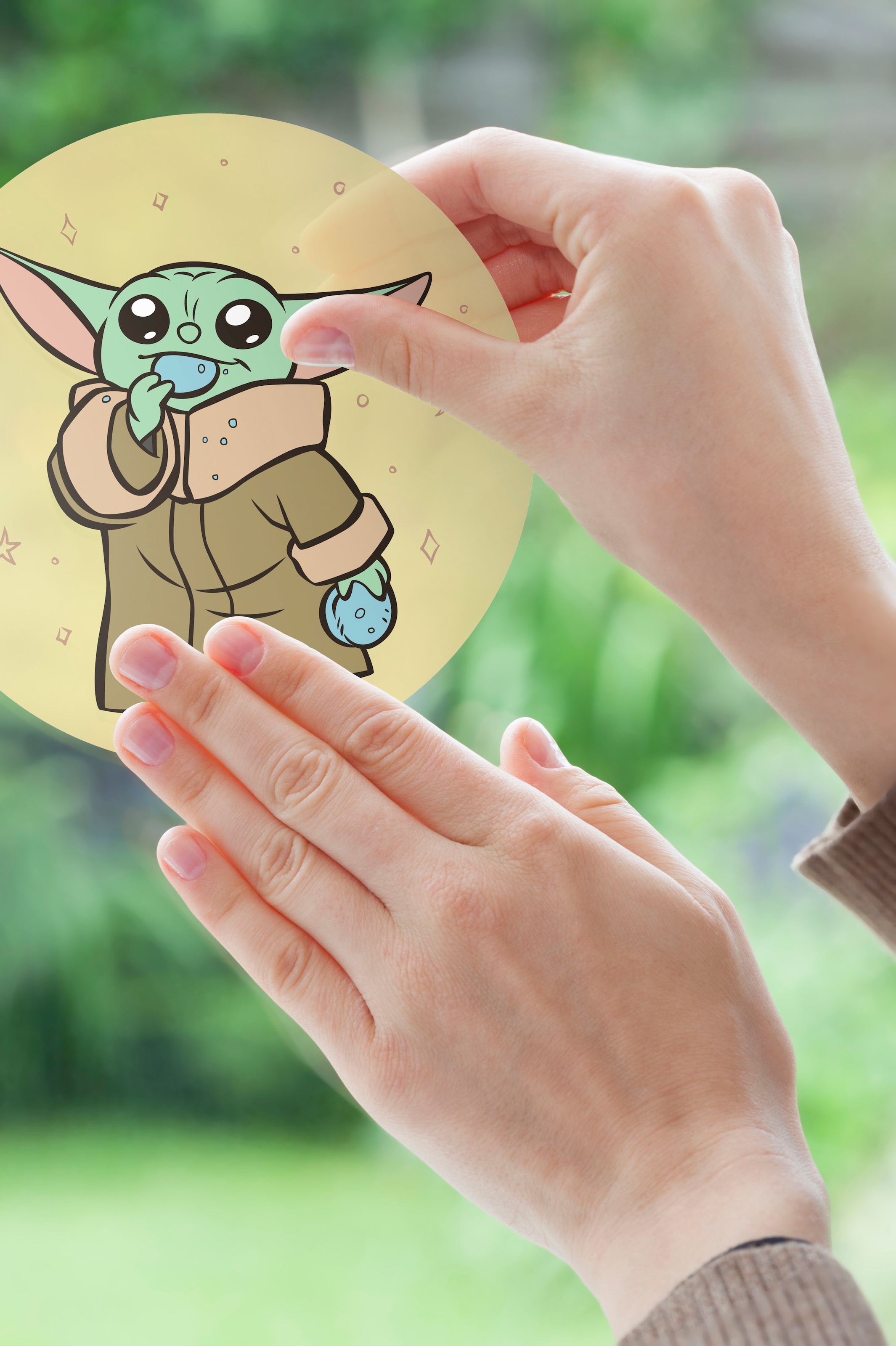Komar Fensterbild »Grogu - Padawan Bubbles - Größe 30 x 30 cm, 2 Bogen« Fenstersticker, selbsthaftend