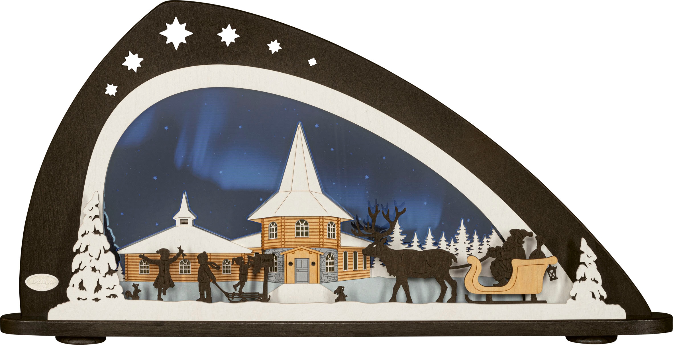Weigla LED Schwibbogen »Weihnachten aus Holz Erzgebirge, bei dem Deko aus 33,8 Fenster, Höhe Polarlicht, unterm bestellen fürs ca. Weihnachtsdeko OTTO cm«