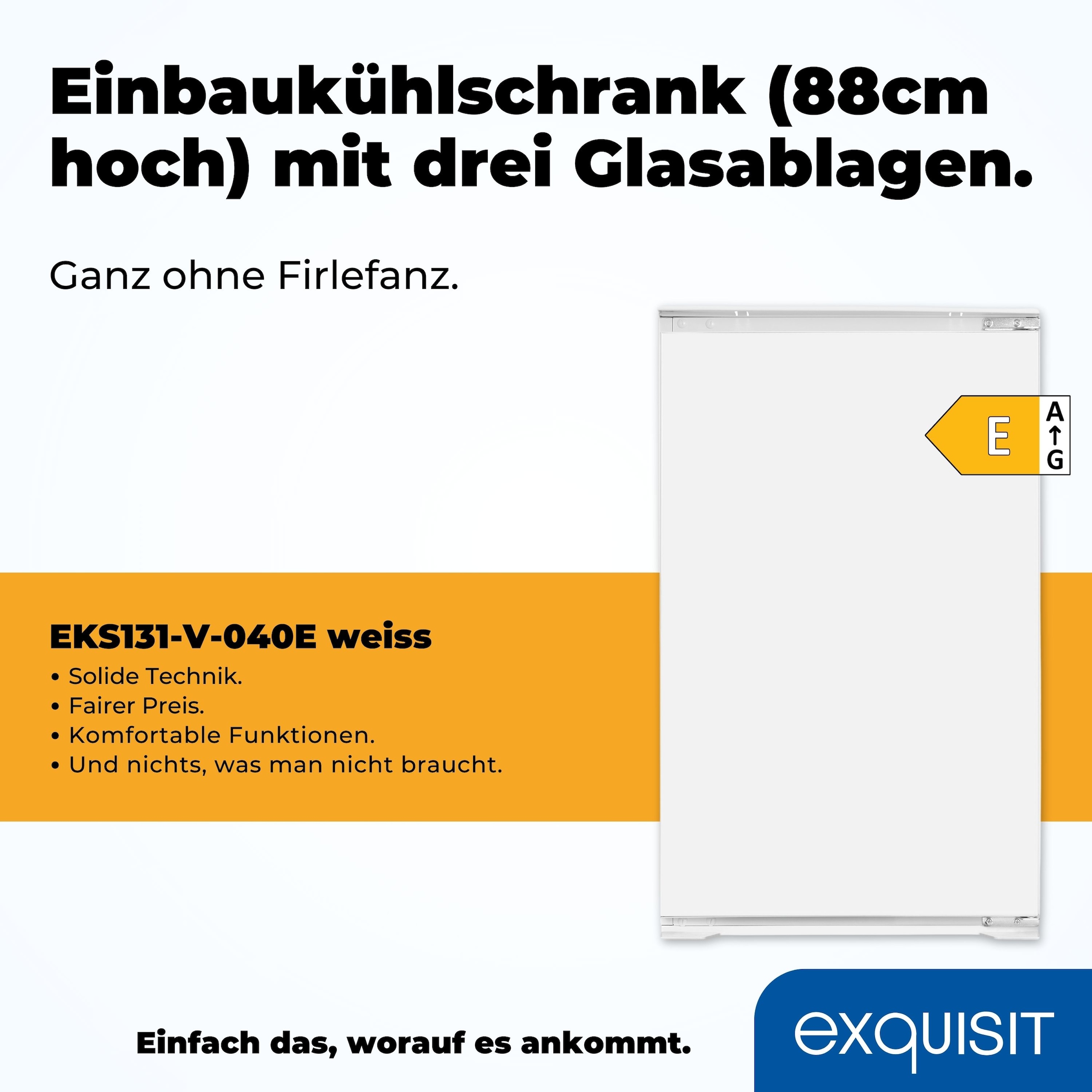 exquisit Einbaukühlschrank »EKS131-V-040E«
