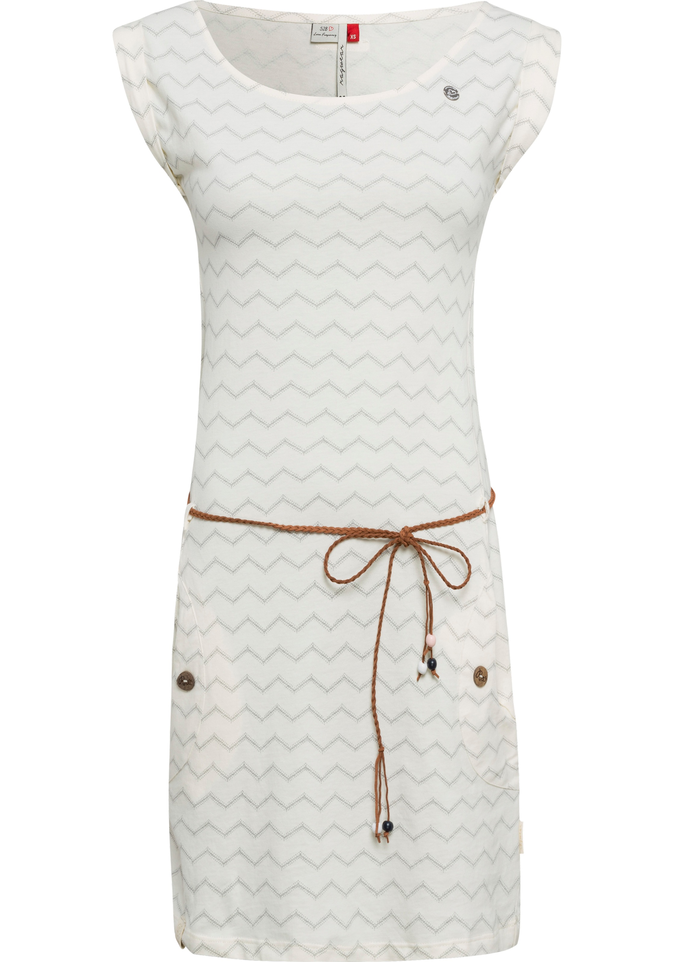 Ragwear Jerseykleid »TAG CHEVRON«, (2 tlg., mit abnehmbarem Gürtel), mit Zig Zag Alloverprint