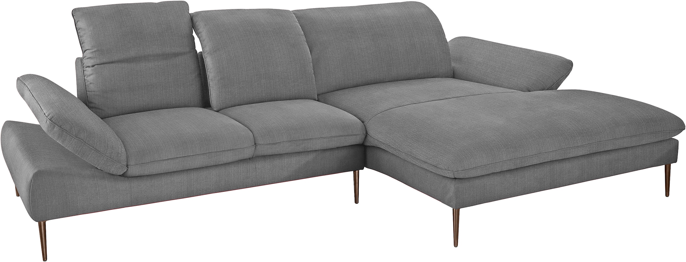 W.SCHILLIG Ecksofa »enjoy&MORE, Designsofa, bequem, zeitlos und elegant, L-Form« Sitztiefenverstellung, Füße bronze pulverbeschichtet, Breite 310 cm
