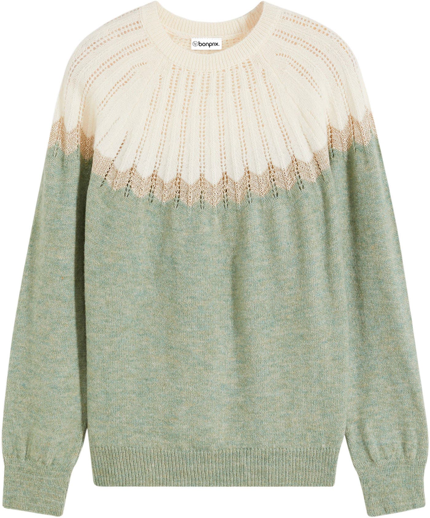bonprix Ajourpullover aus Polyacryl, Polyester und metallisierten Fasern, mehrfarbige Optik