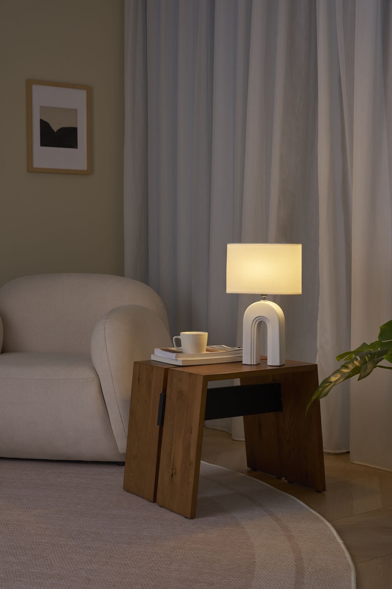 Pauleen Tischleuchte »Glow of Purity max20W Weiß/Beige 230V Stoff/Keramik«, 1 flammig, Leuchtmittel E14 | ohne Leuchtmittel, E14