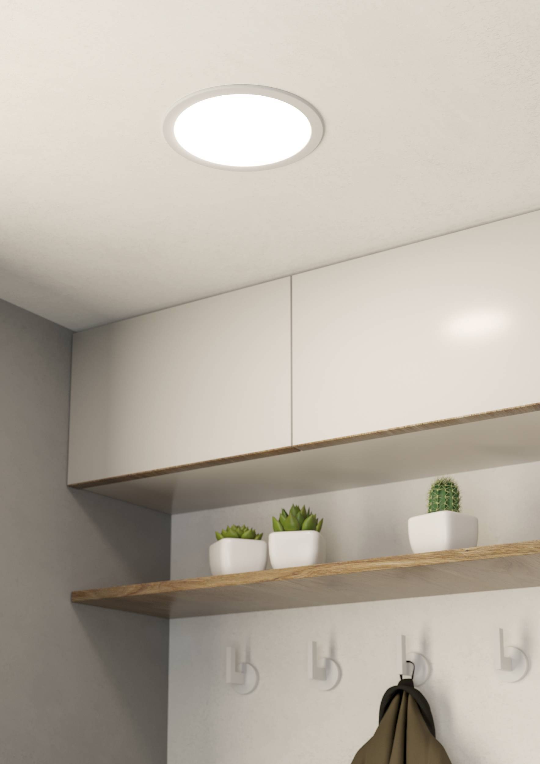 EGLO Einbauleuchte »Fueva 5 Einbaustrahler, Stahl und Kunststoff, Einbauspot, Einbaulampe« LED-Modul 1 Stk. Warmweiß Einbauleuchte - Ø21,6 x ET26 cm - weiß - 17W inkl.