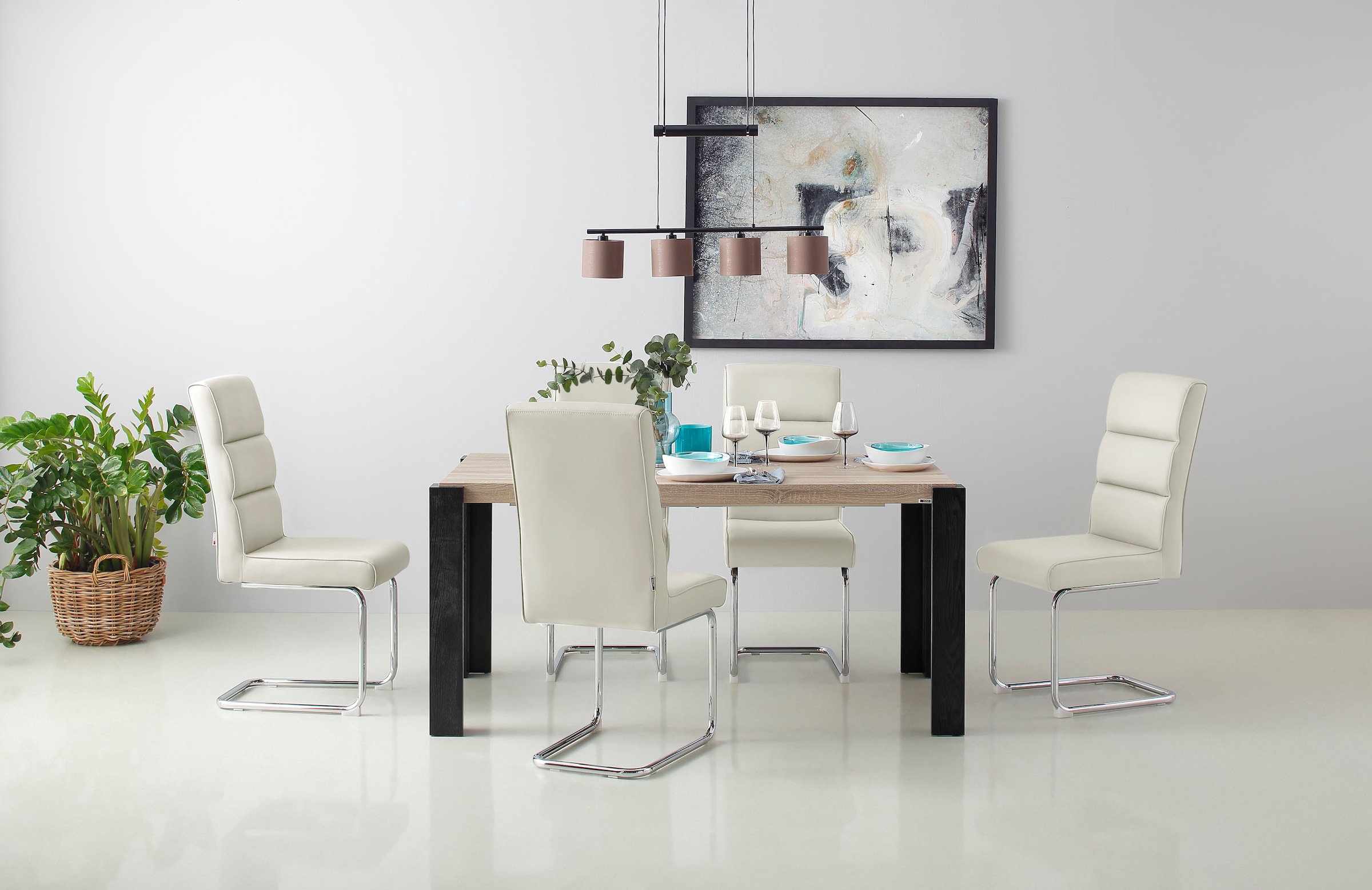 INOSIGN Freischwinger »Lano«, Kunstleder, im 2er Set, Sitz gepolstert, Gestell aus Metall, Sitzhöhe 50 cm