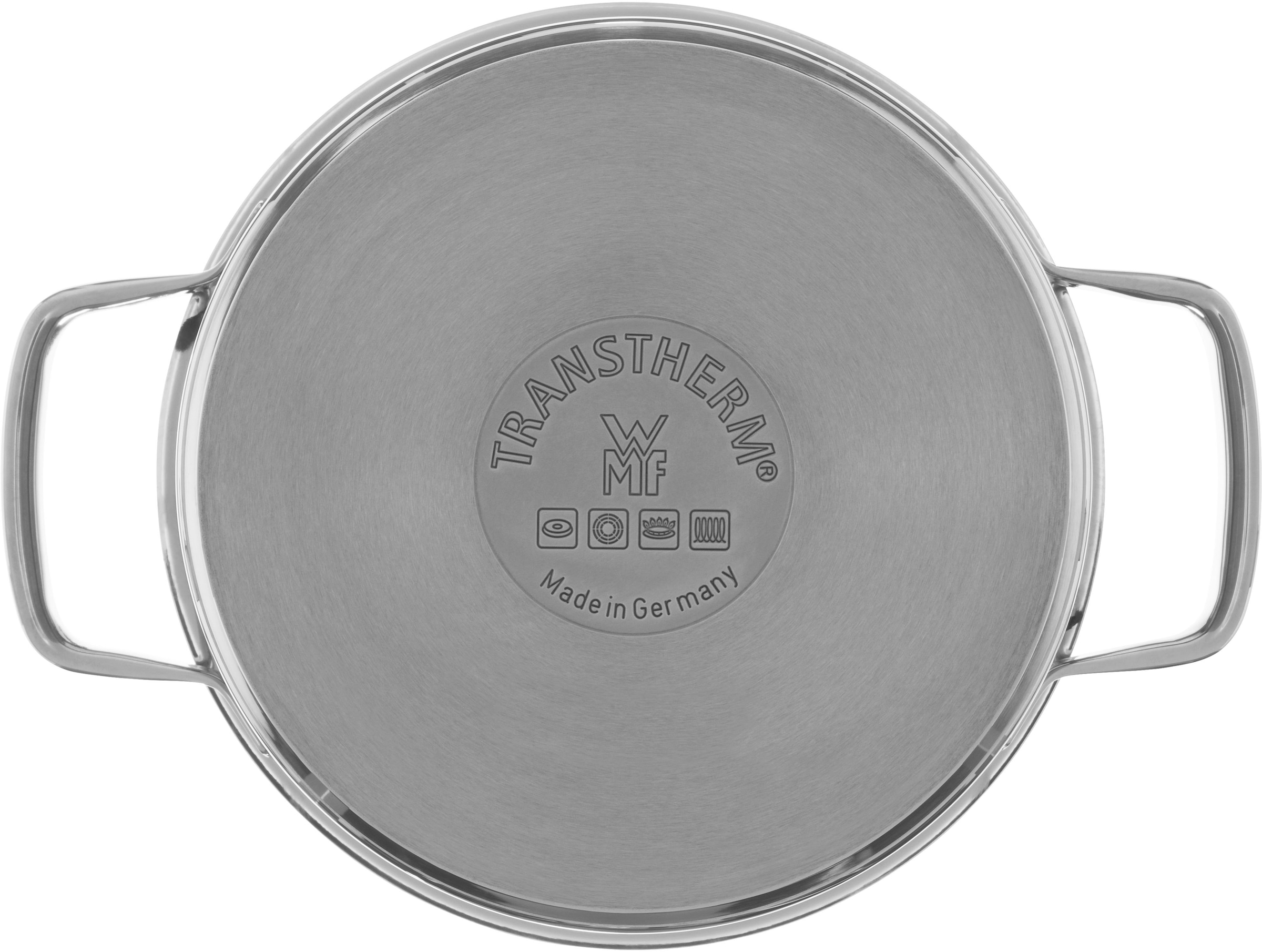 WMF Kochtopf »Compact Cuisine«, Cromargan® Edelstahl Rostfrei 18/10, (2 tlg.), wärmeduzierende Hohlgriffe, Innenskalierung, Schüttrand