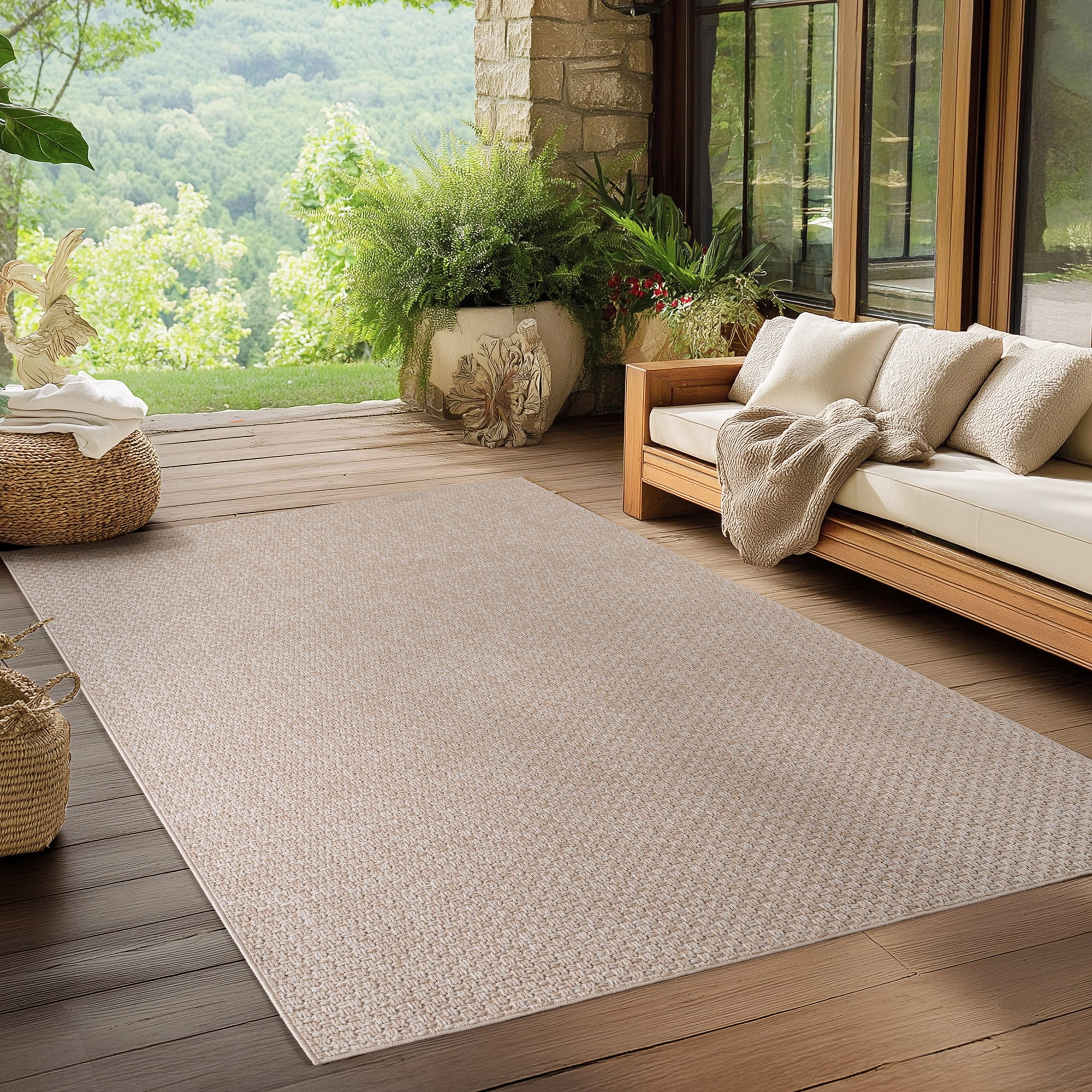 Ayyildiz Teppiche Outdoorteppich »IBIZA 1901«, rechteckig, 5 mm Höhe, Läufer, In und Outdoor, Sisaloptik, Wohnzimmer, Aussenbereich