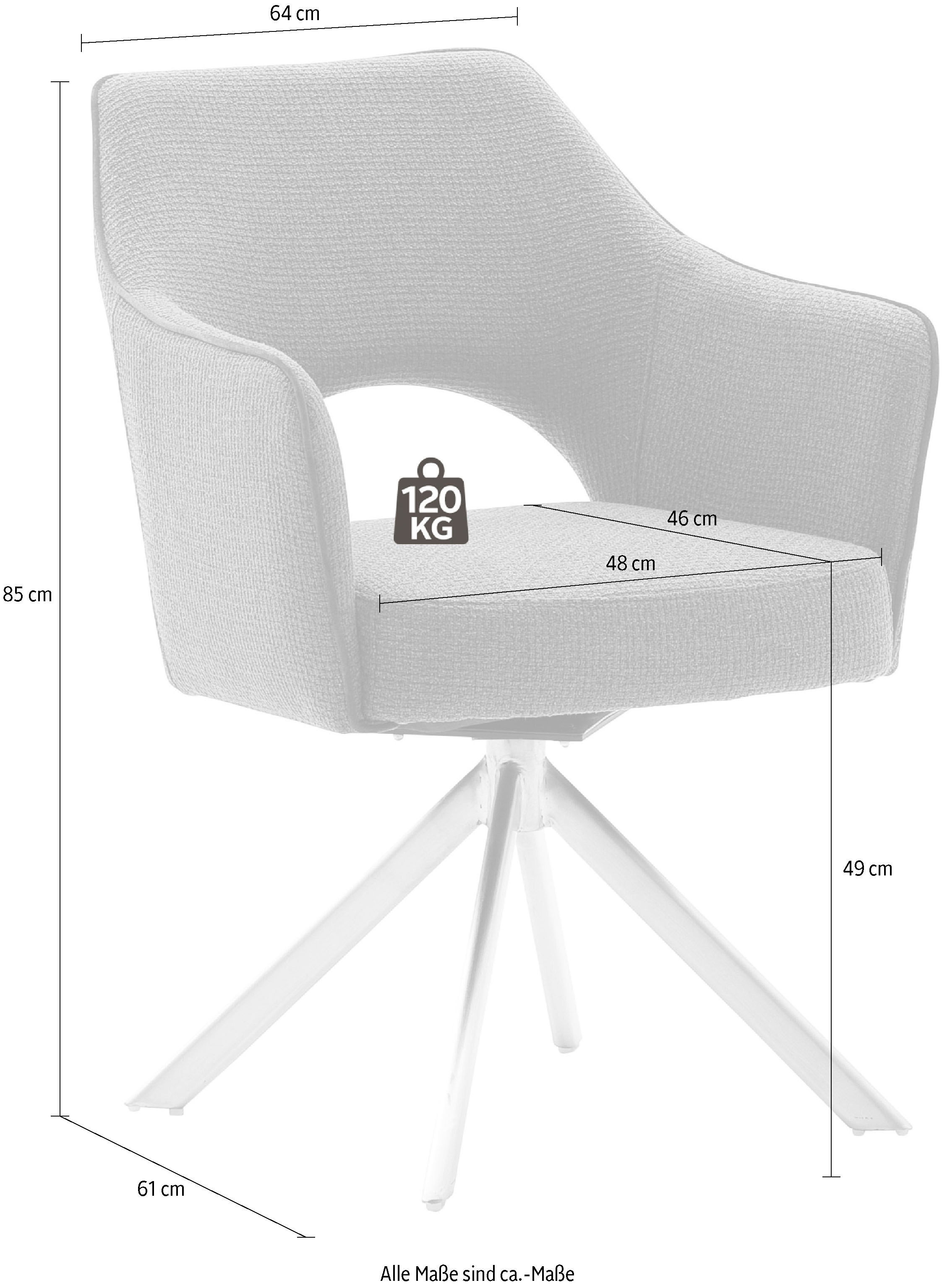 »Tonala«, Online St., 2 (Set), 180° Shop drehbar mit furniture Velourstoff OTTO Nivellierung 4-Fußstuhl MCA grob,