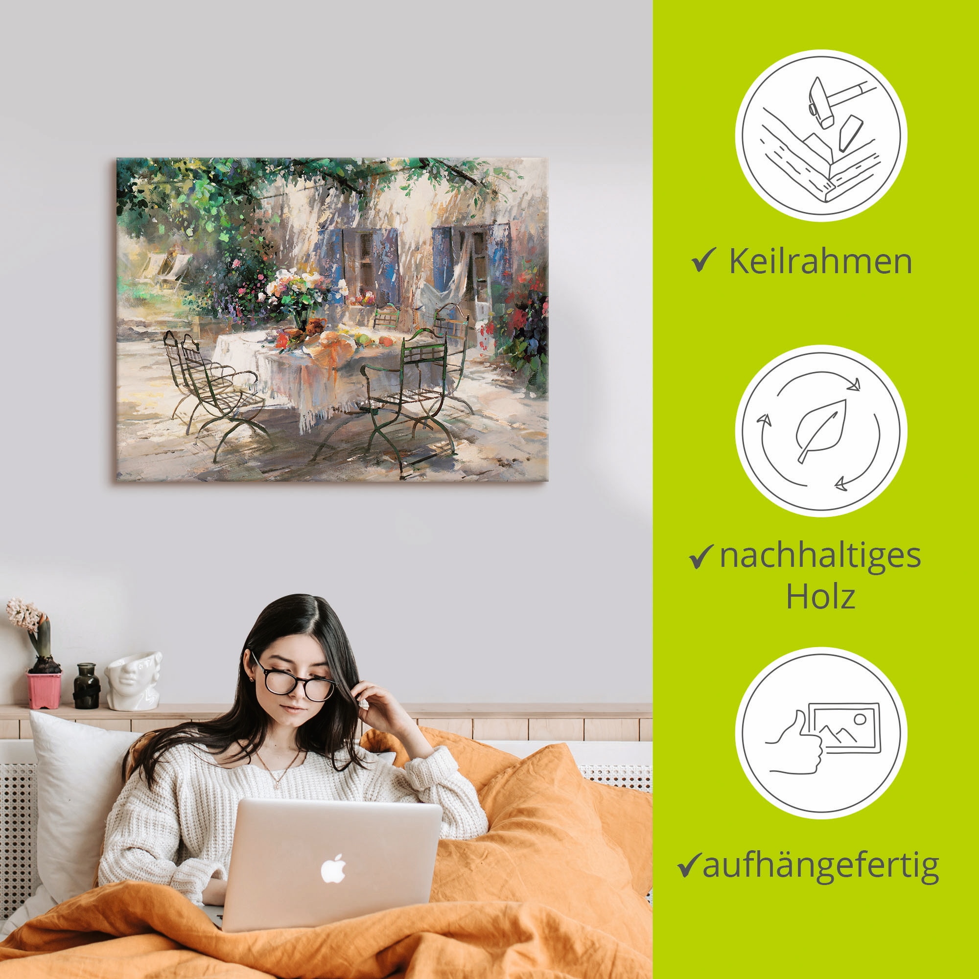 Artland Wandbild »Schatten Garten«, Garten, (1 St.), als Leinwandbild, Poster, Wandaufkleber in verschied. Größen