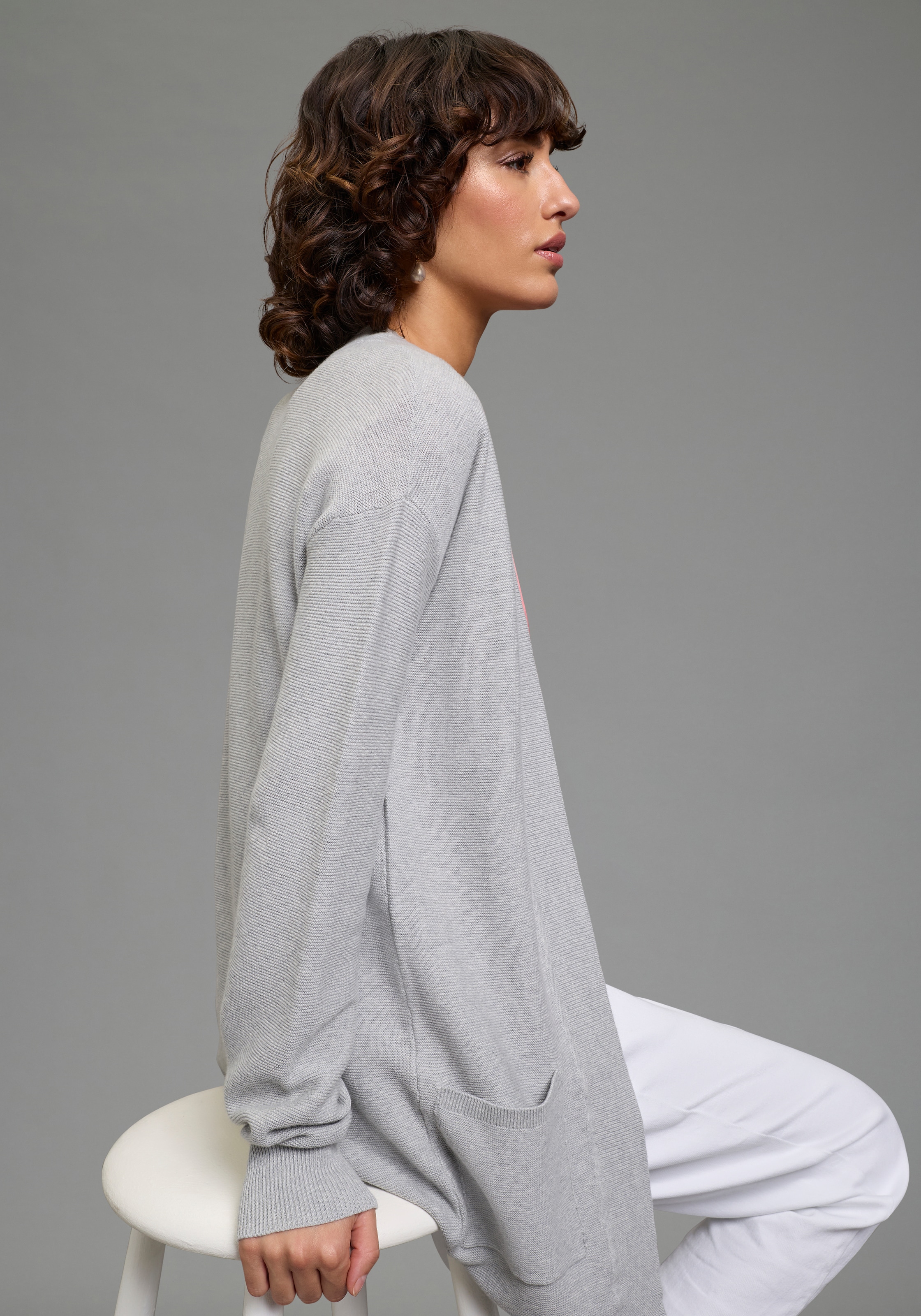 Laura Scott Strickjacke Feinstrick - perfekt für den Übergang im Ottoman Ripp mit Taschen