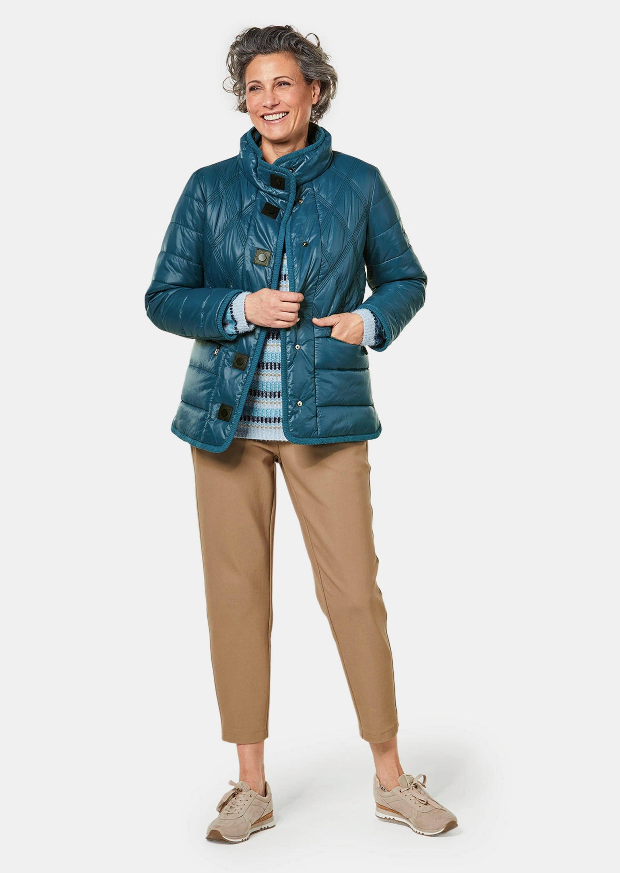 GOLDNER Kurzjacke »Steppjacke mit dekorativen Druckknöpfen« Ohne