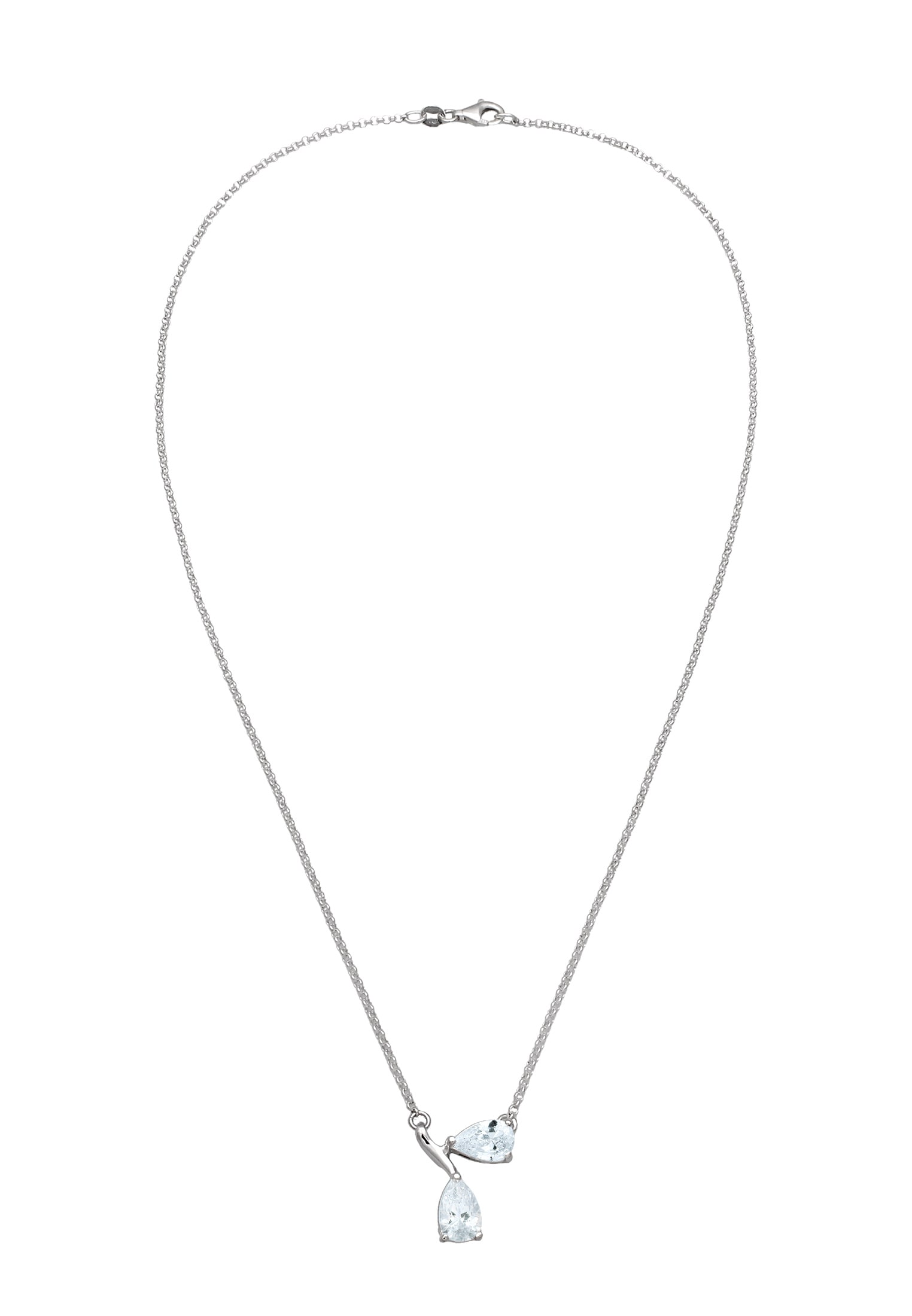 Elli Silberkette »Halskette Zirkonia Tropfen Weiß 925 Sterling Silber«