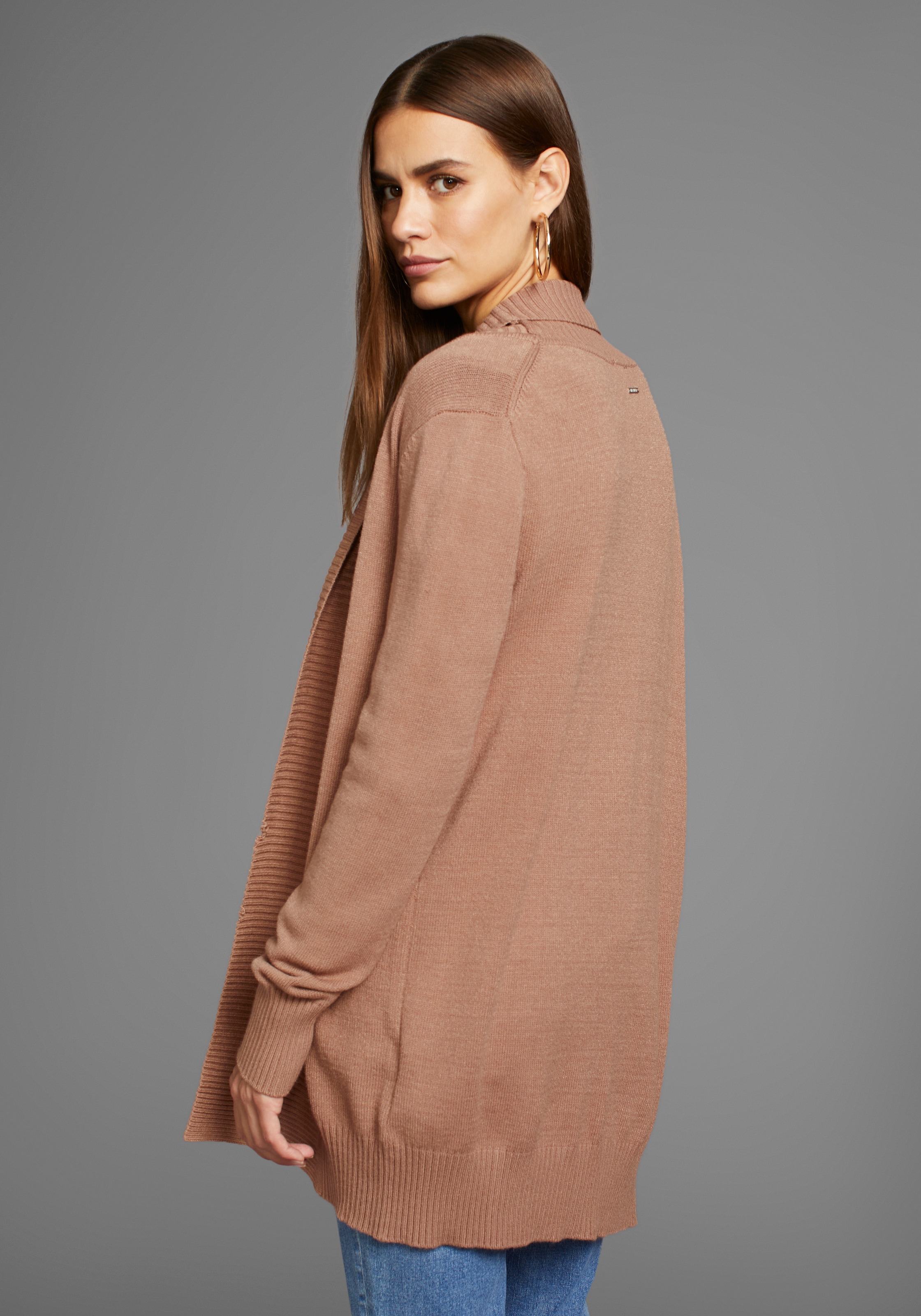 HECHTER PARIS Longstrickjacke, mit Schalkragen
