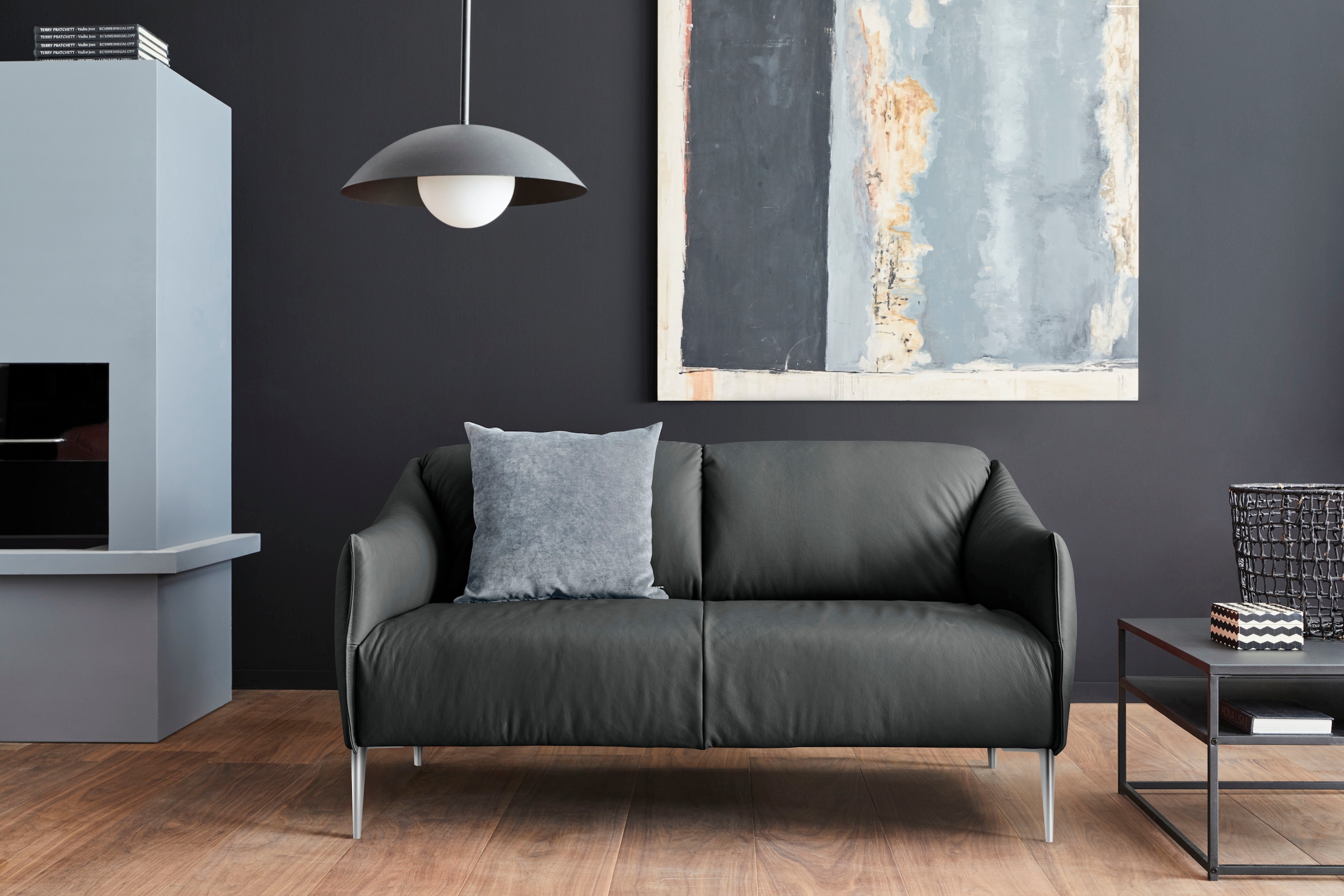 W.SCHILLIG 2-Sitzer »sally Design Sofa mit schmalen Armlehnen, bequem und elegant« mit Metallfüßen in Chrom glänzend, Breite 154 cm
